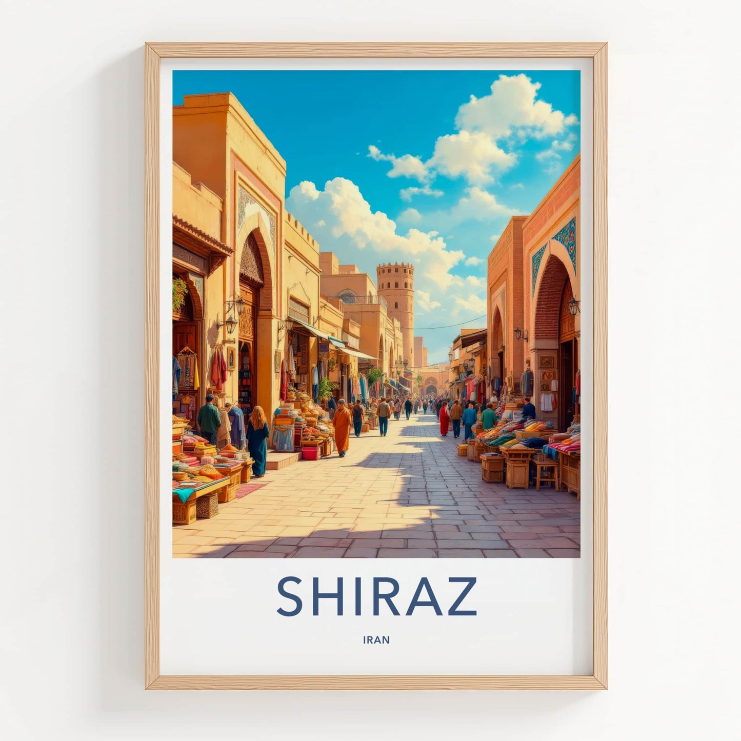 Shiraz Poster - Iran Travel Art - Ancient City Bazaar Wall Decor