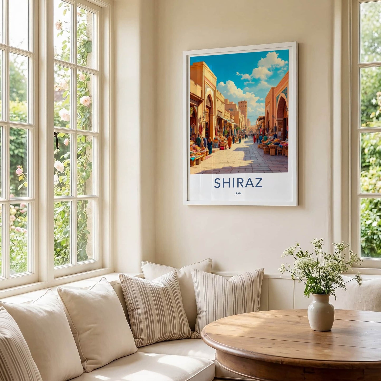 Shiraz Poster - Iran Travel Art - Ancient City Bazaar Wall Decor