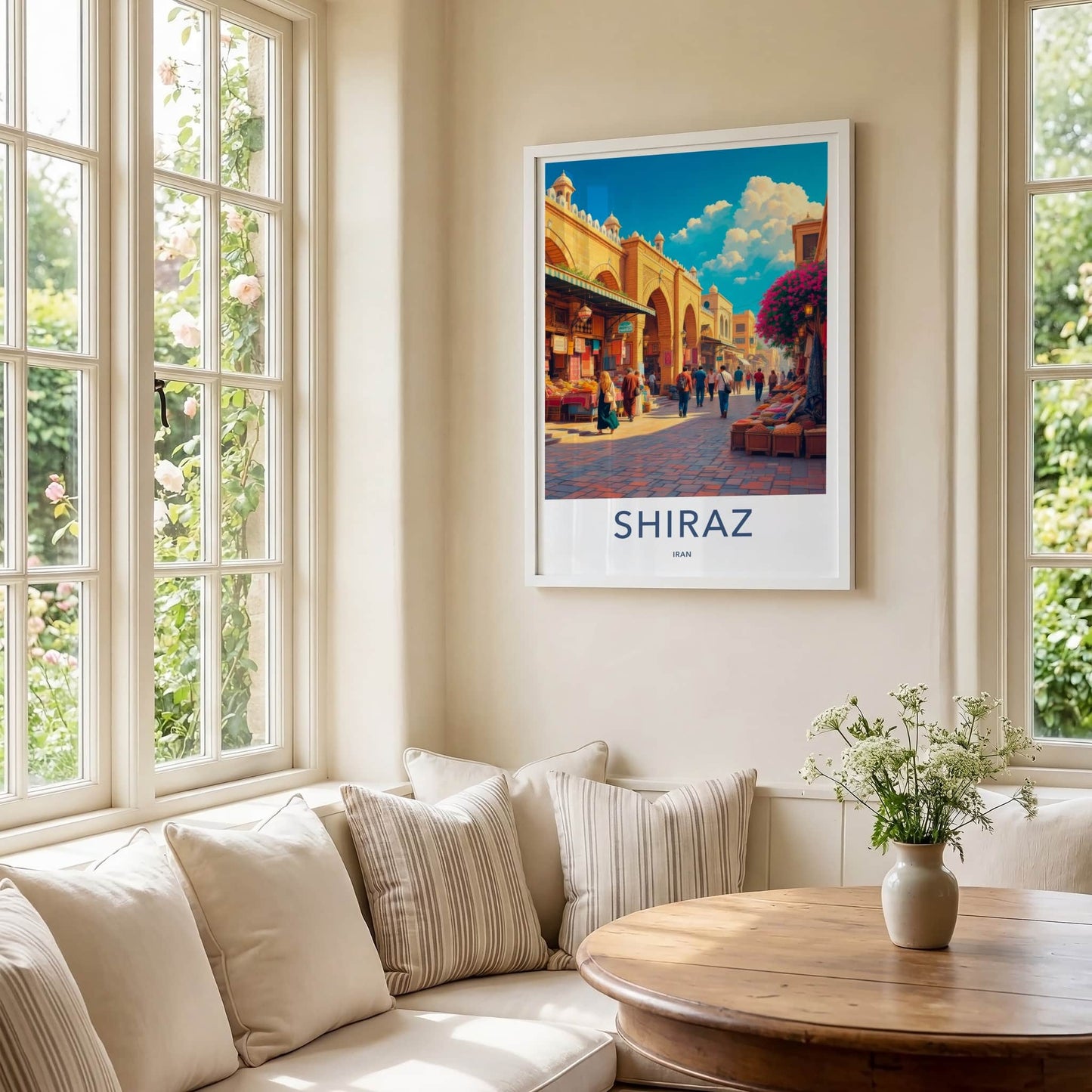 Shiraz Poster - Iran Travel Art - Bustling Market Street Home Decor