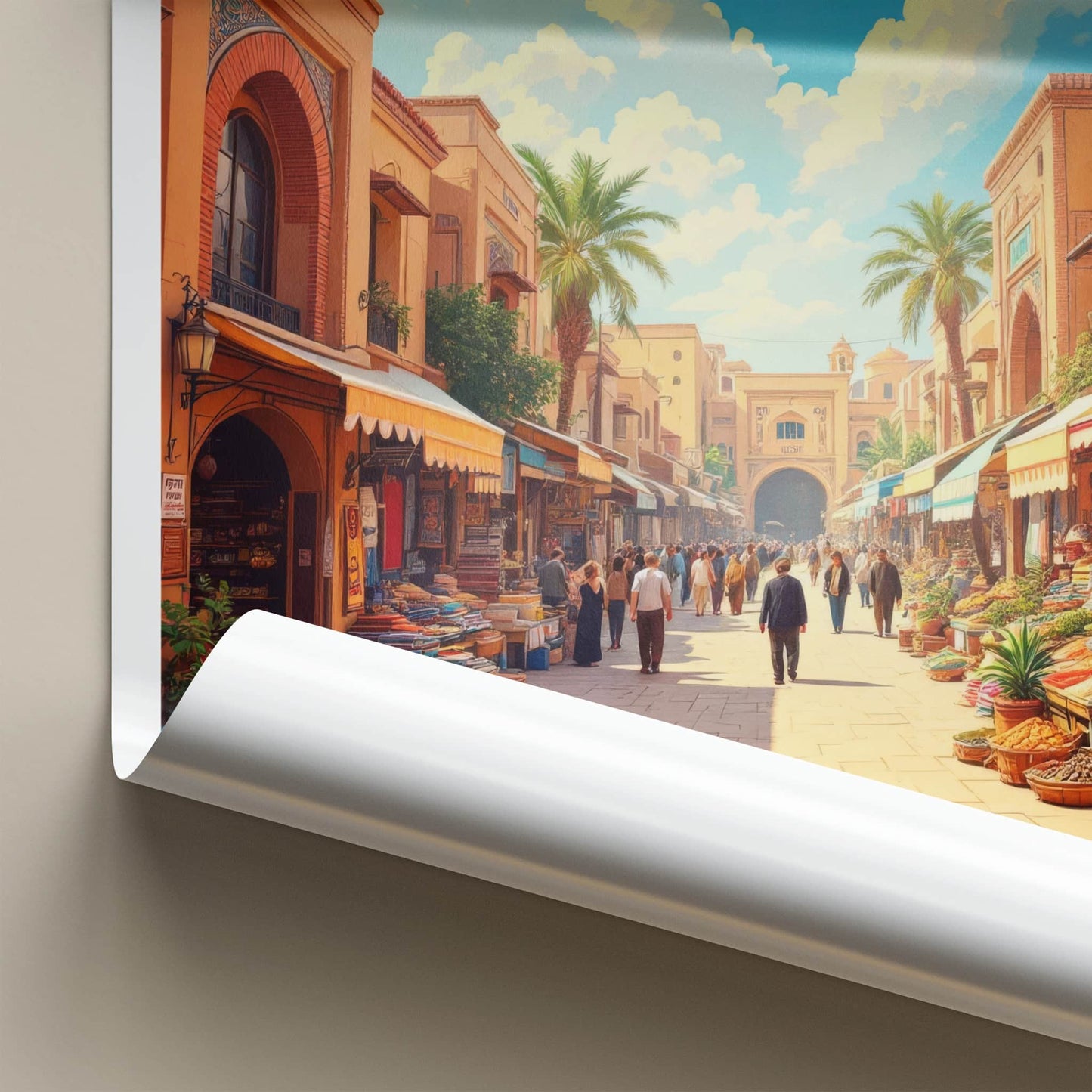 Shiraz Poster - Iran Travel Art - Bustling Market Street Wall Decor