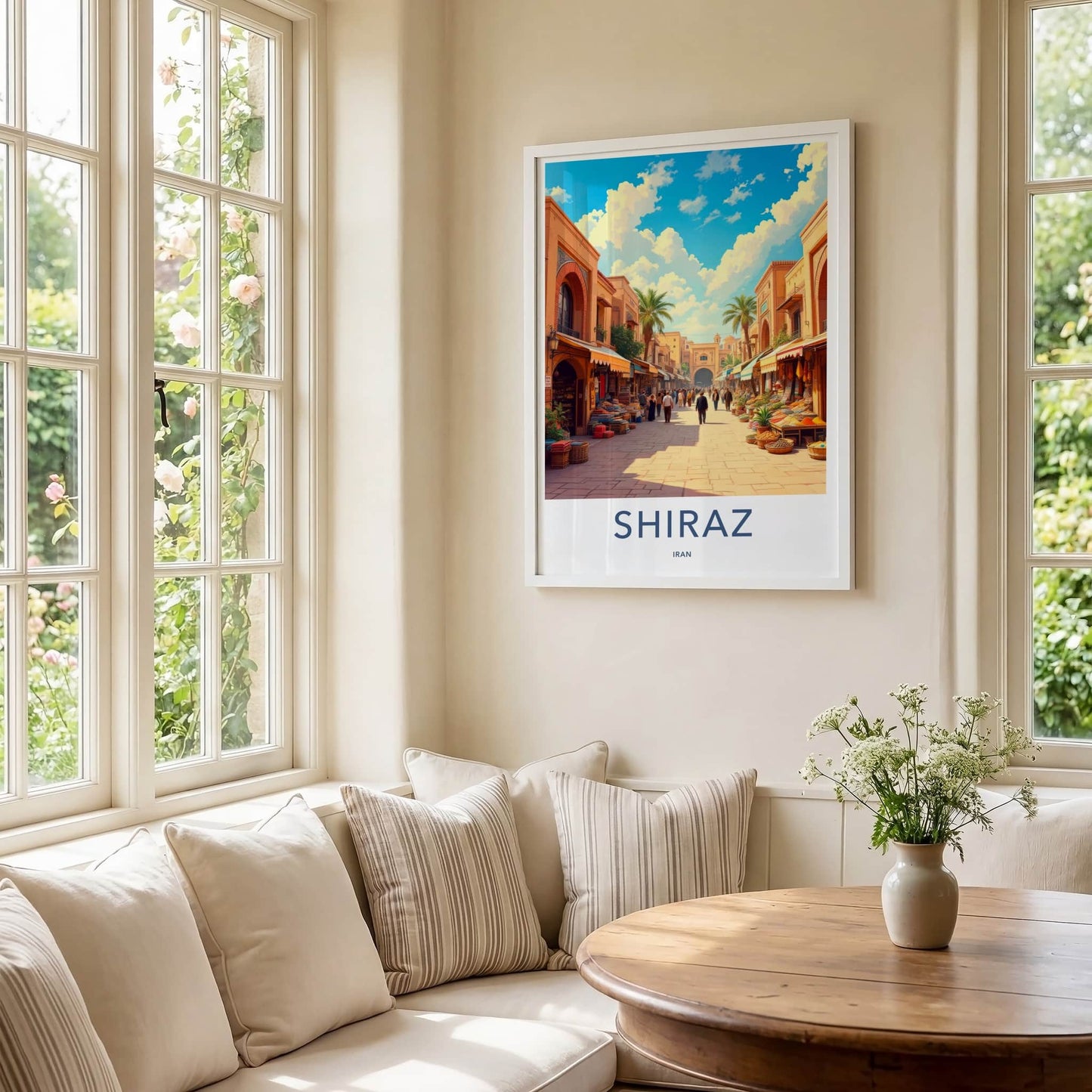 Shiraz Poster - Iran Travel Art - Bustling Market Street Wall Decor