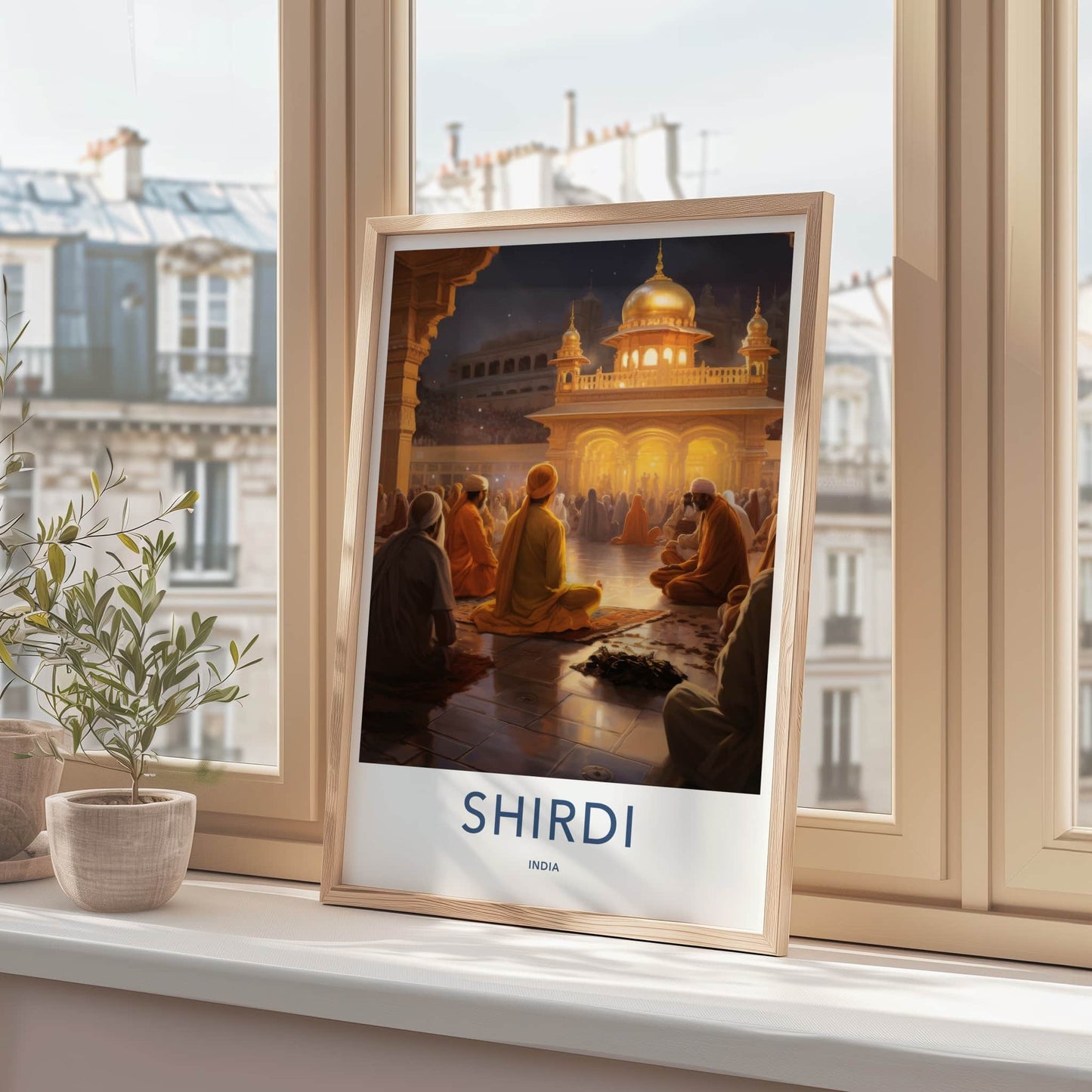 Shirdi Poster - India Travel Art - Maharashtra Golden Temple Wall Decor