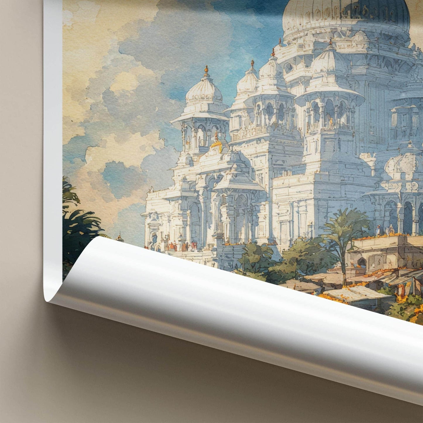 Shirdi Poster - India Travel Art - Maharashtra White Temple Complex Home Decor