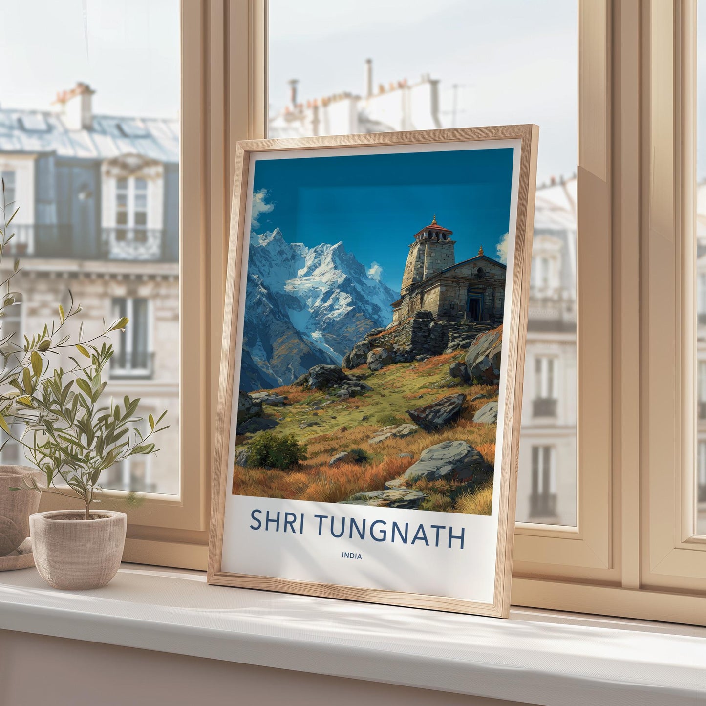 Shri Tungnath Poster - India Travel Art - Uttarakhand Mountain Temple Home Decor
