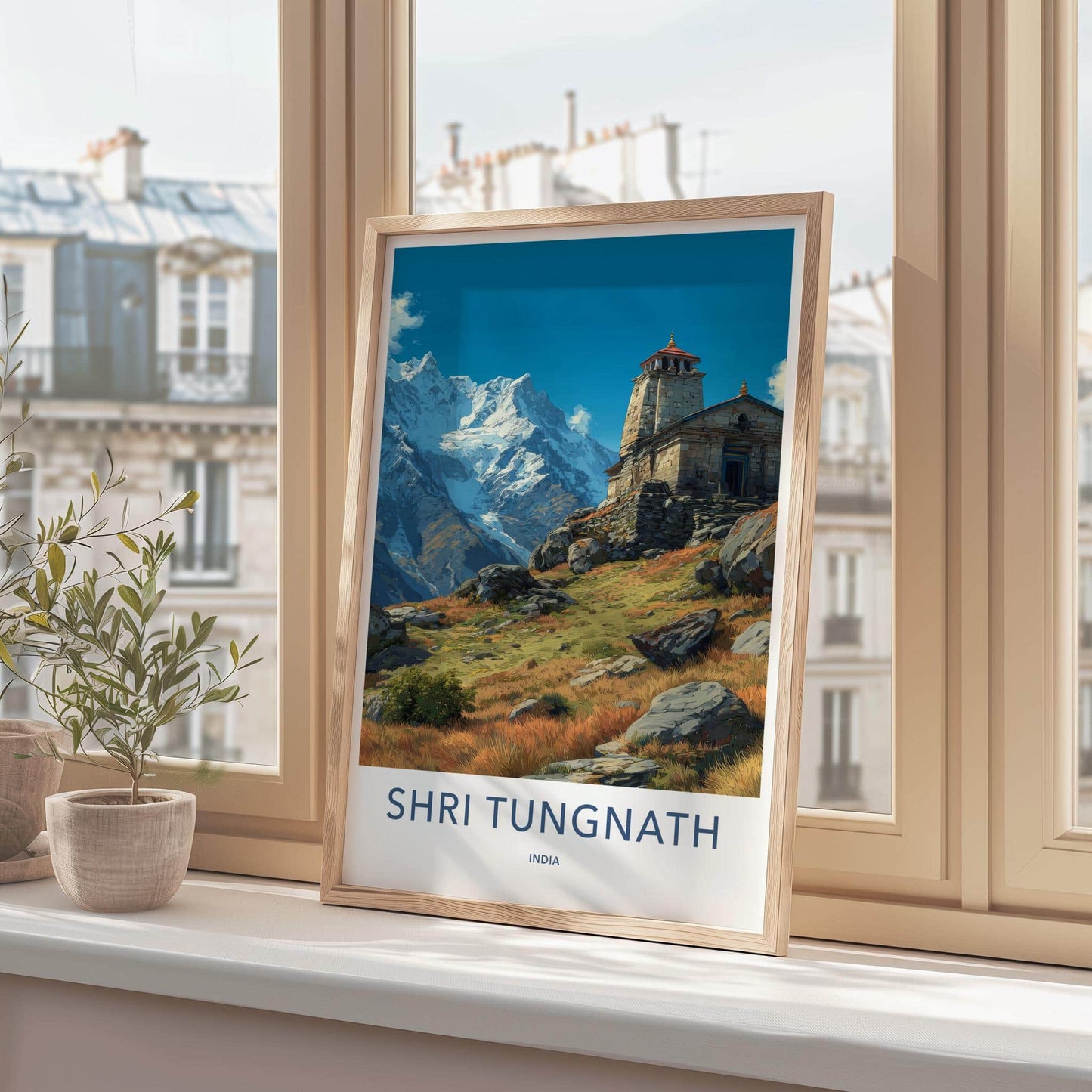 Shri Tungnath Poster - India Travel Art - Uttarakhand Mountain Temple Home Decor