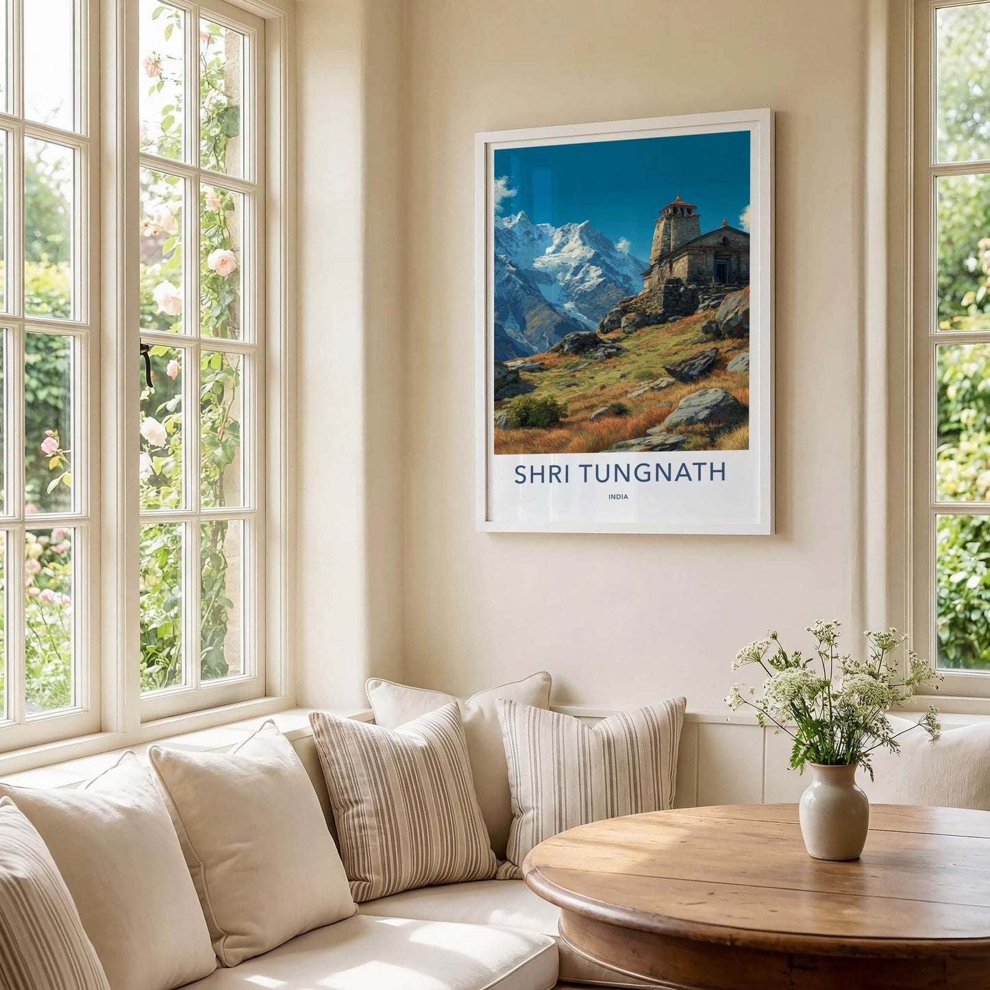 Shri Tungnath Poster - India Travel Art - Uttarakhand Mountain Temple Home Decor