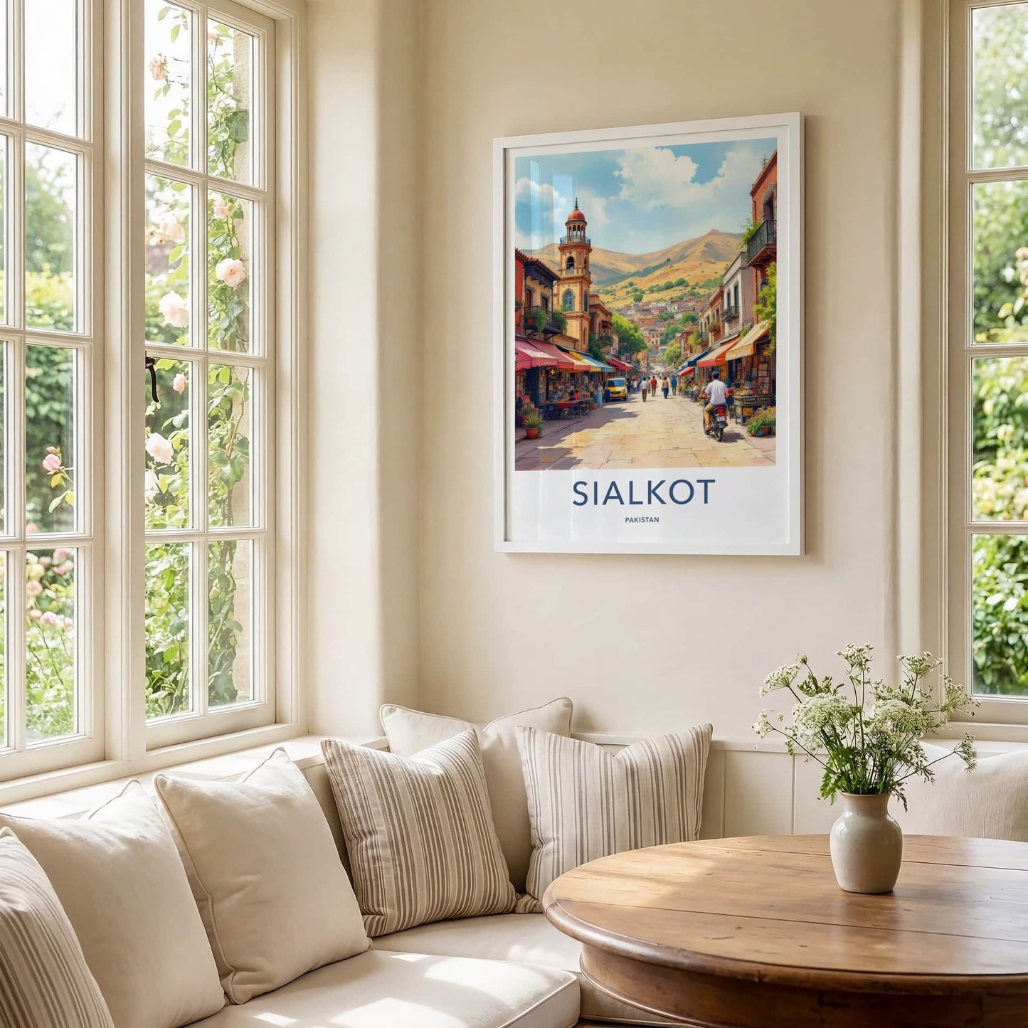 Sialkot Poster - Pakistan Travel Art - Street Scene People Home Decor