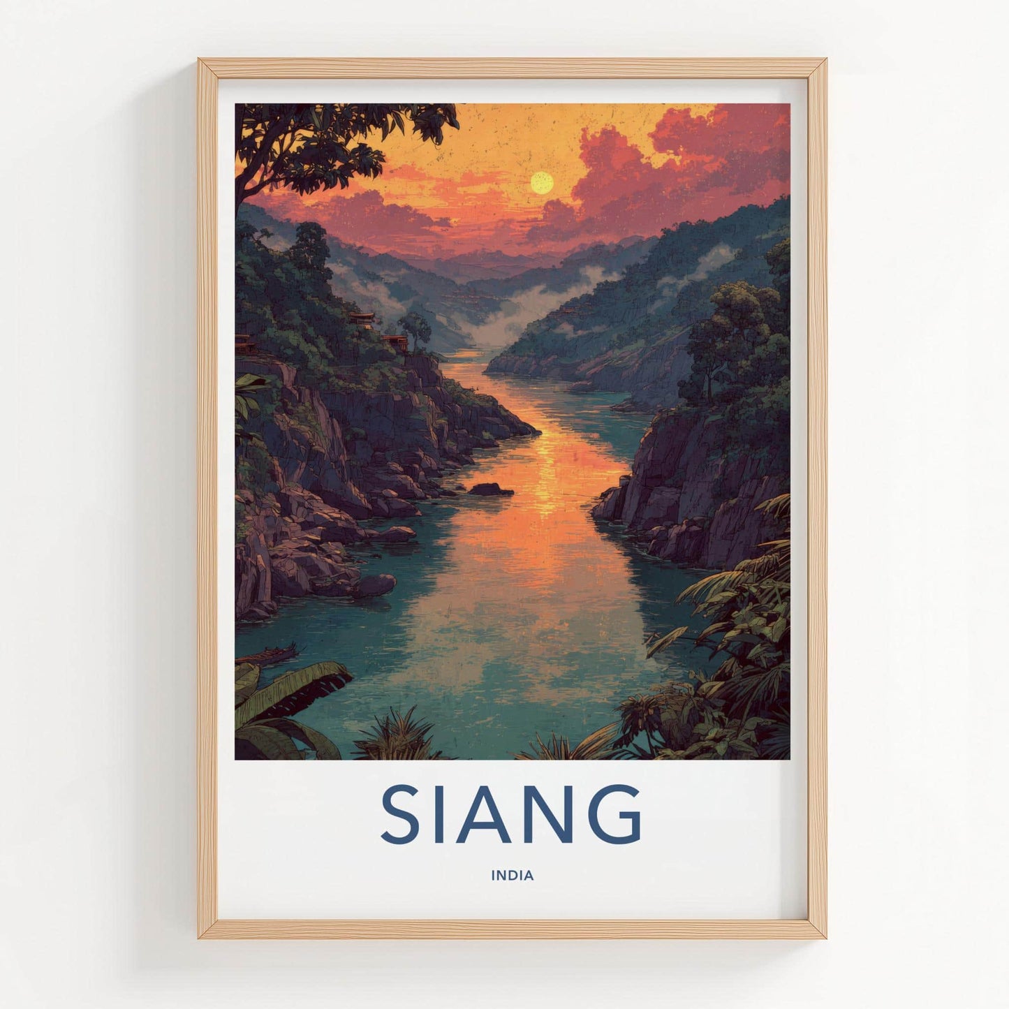 Siang Poster - India Art Print - Arunachal Pradesh River Sunset Home Decor