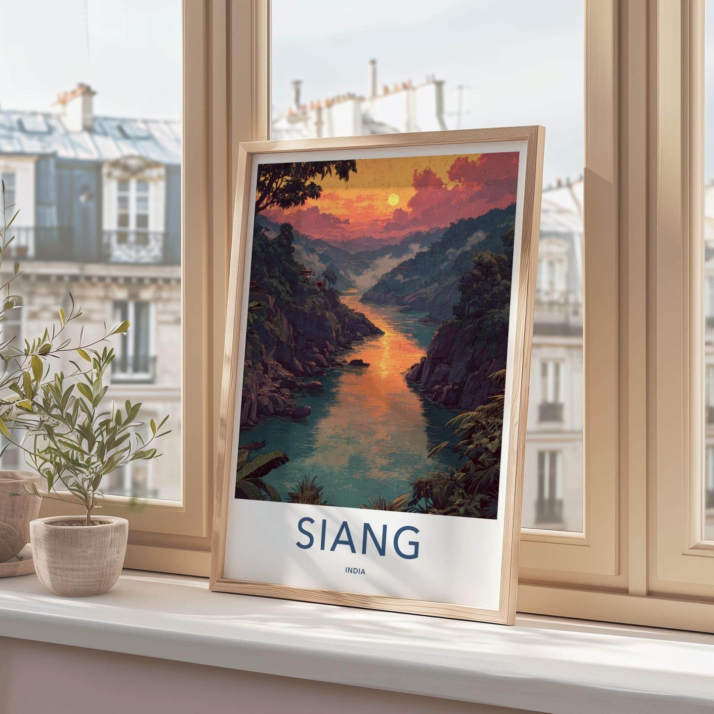Siang Poster - India Art Print - Arunachal Pradesh River Sunset Home Decor