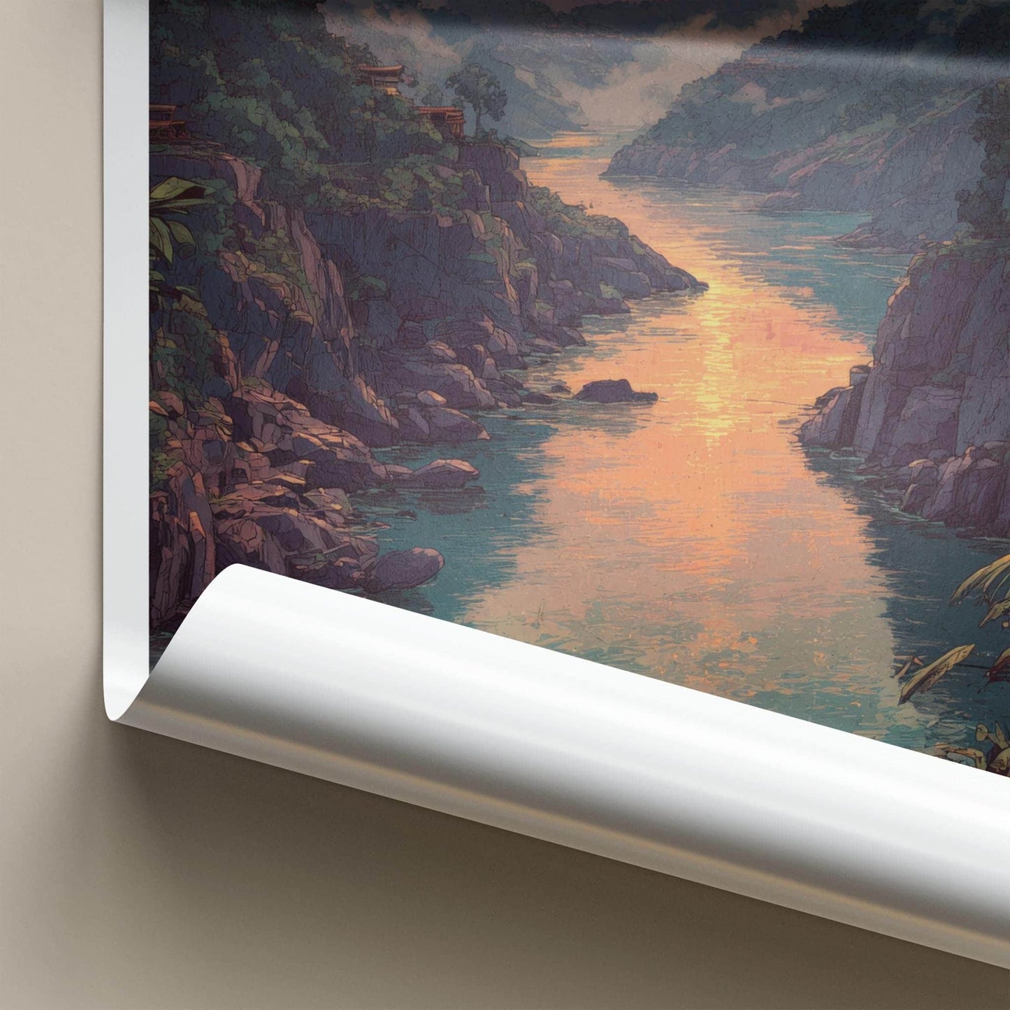 Siang Poster - India Art Print - Arunachal Pradesh River Sunset Home Decor