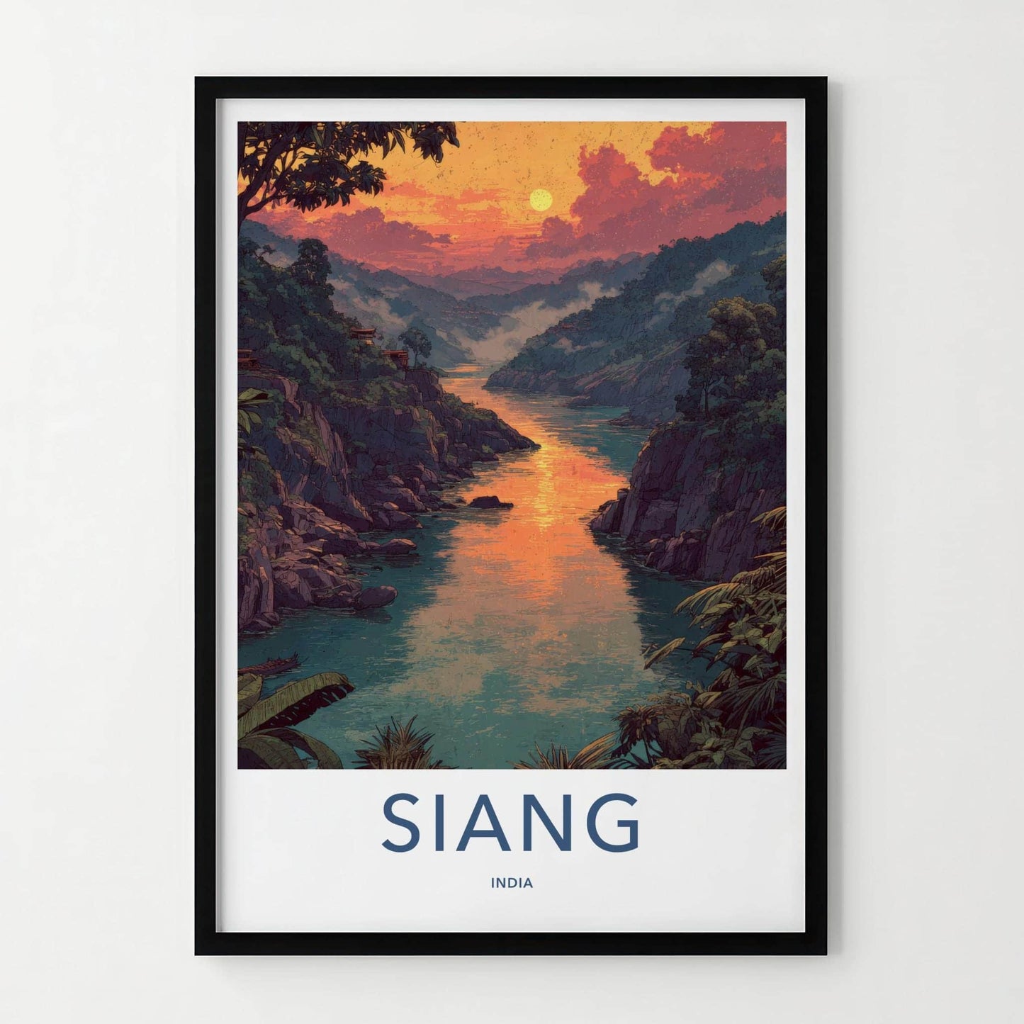 Siang Poster - India Art Print - Arunachal Pradesh River Sunset Home Decor