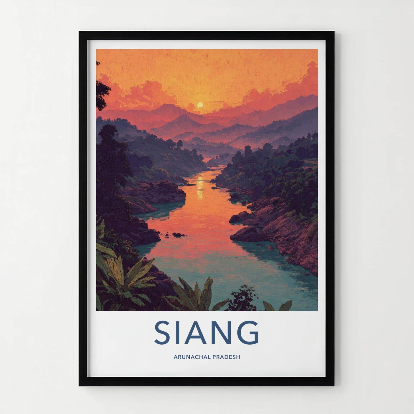 Siang Poster - India Fine Art - Arunachal Pradesh River Sunset Mountains Gift