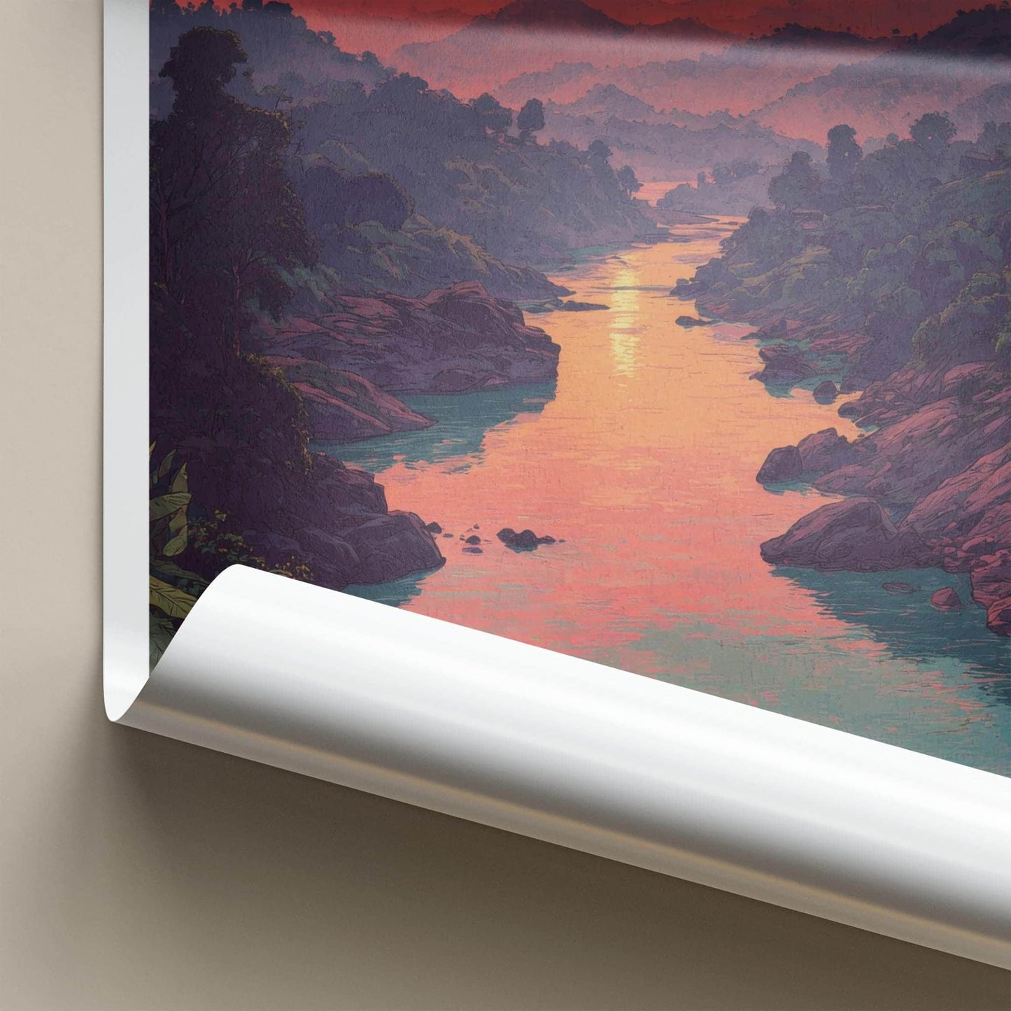 Siang Poster - India Fine Art - Arunachal Pradesh River Sunset Mountains Gift