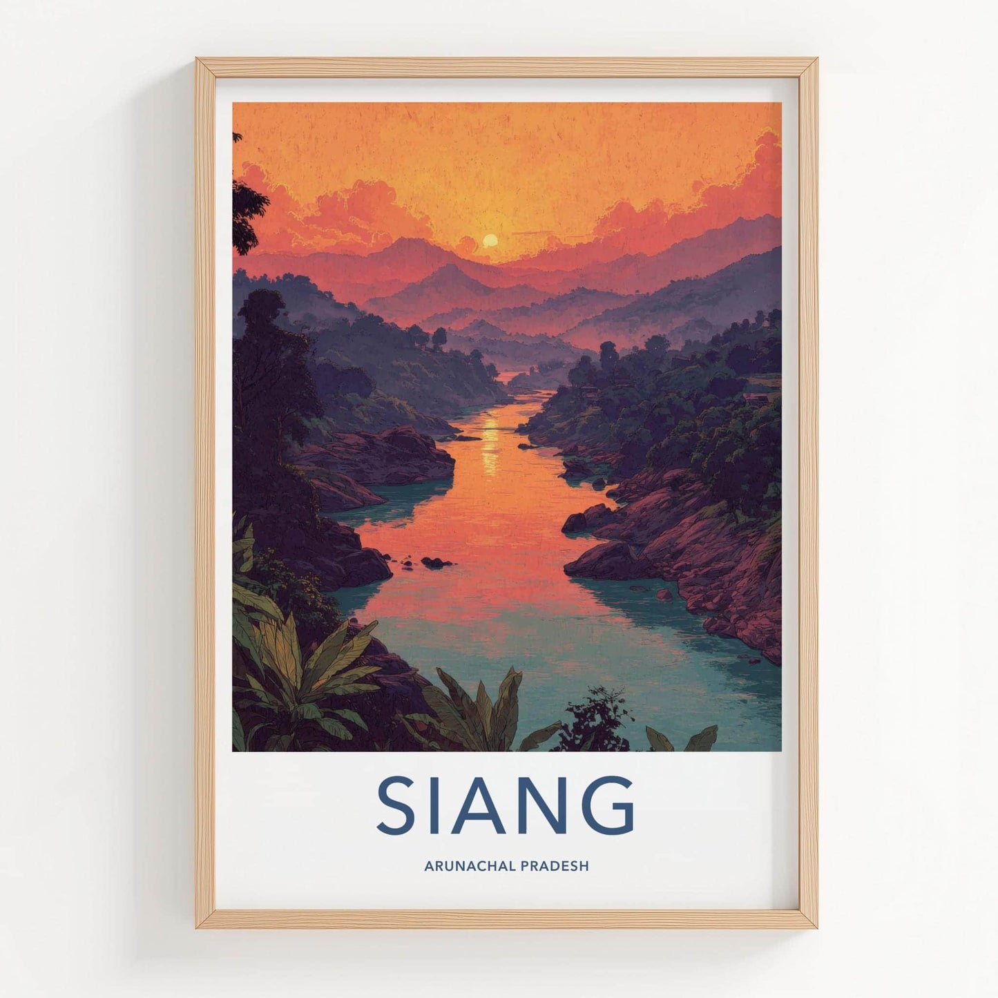 Siang Poster - India Fine Art - Arunachal Pradesh River Sunset Mountains Gift