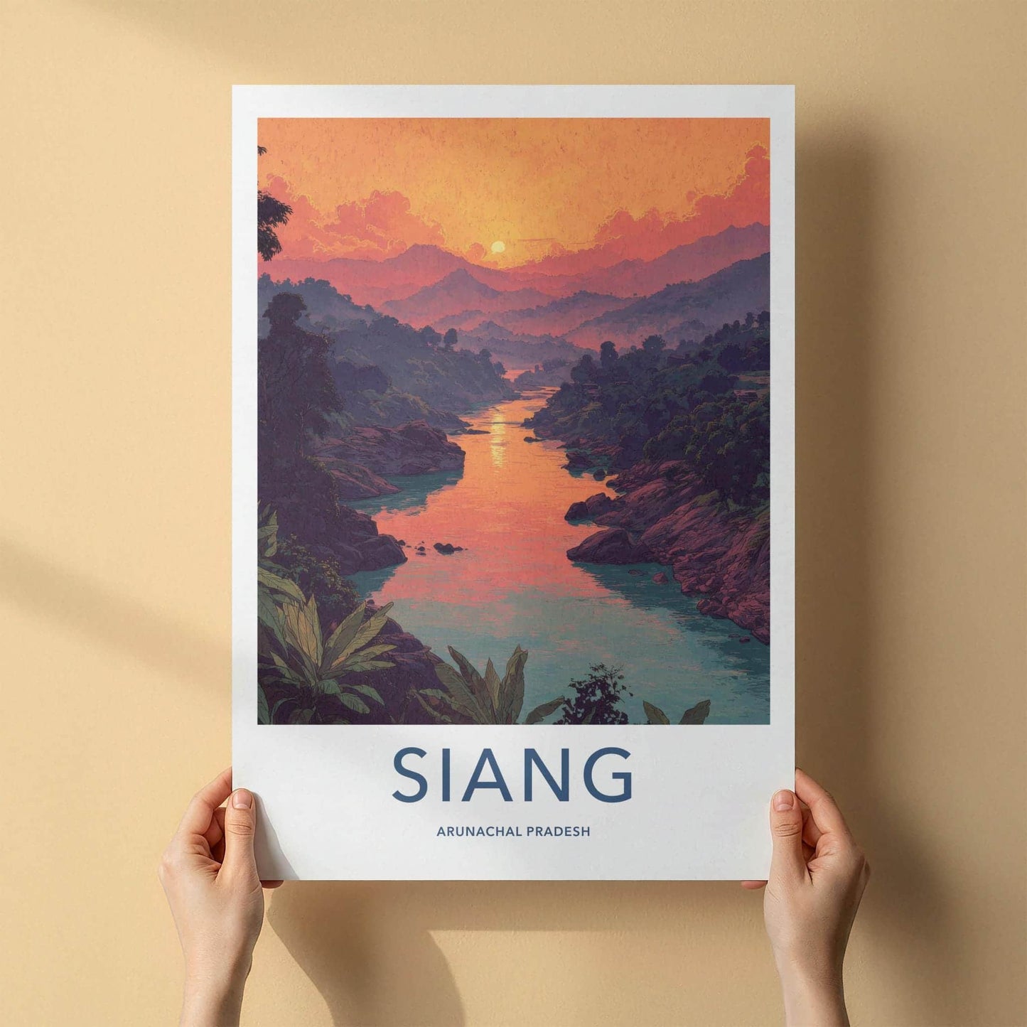 Siang Poster - India Fine Art - Arunachal Pradesh River Sunset Mountains Gift