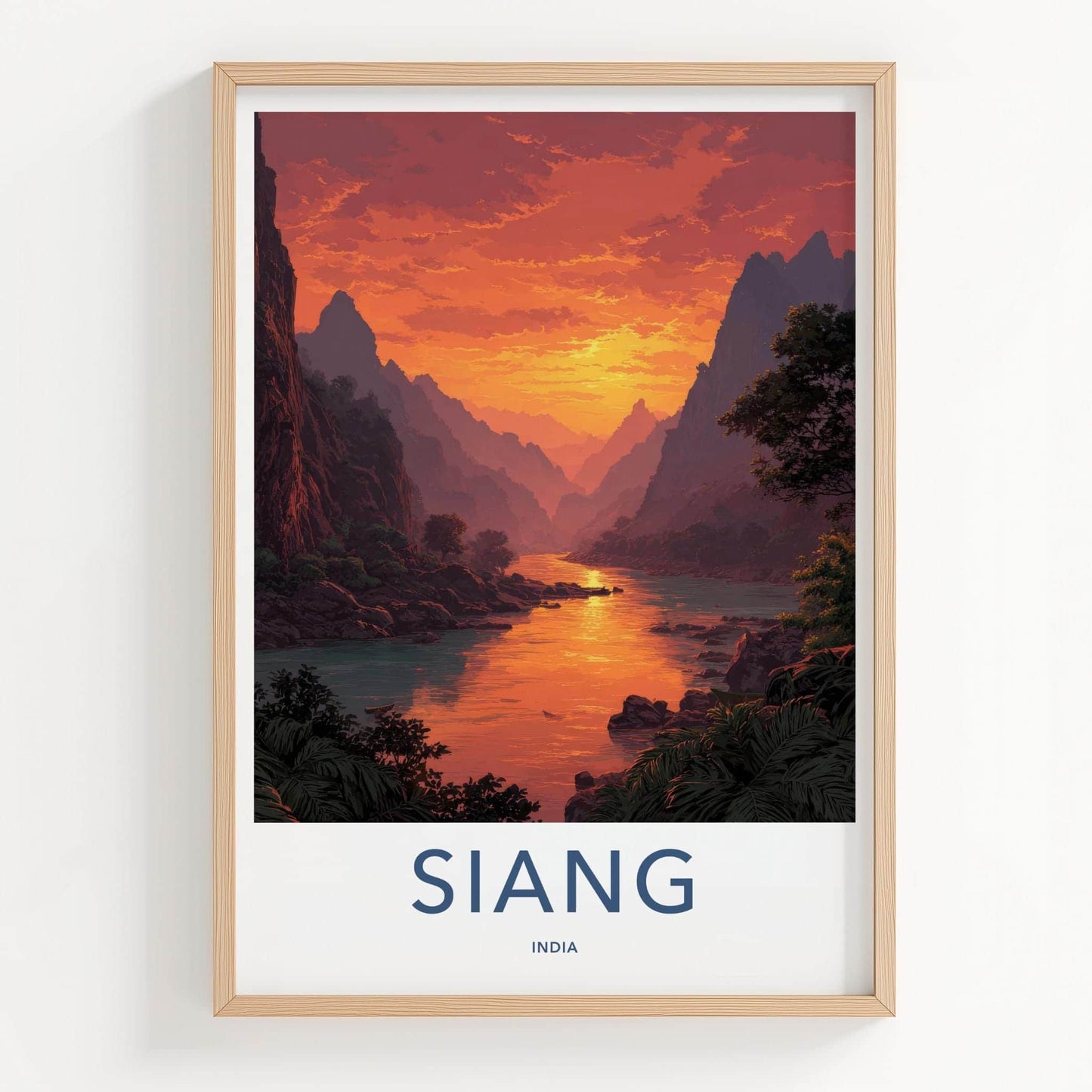 Siang Poster - India Fine Art - Arunachal Pradesh River Sunset View Gift