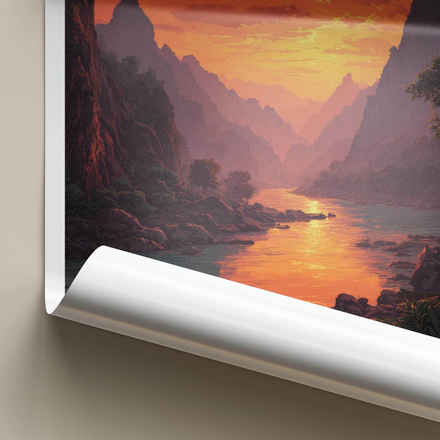 Siang Poster - India Fine Art - Arunachal Pradesh River Sunset View Gift