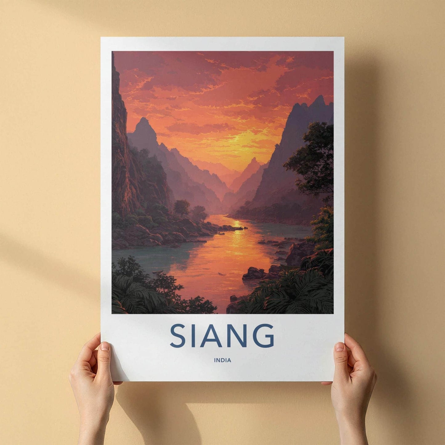 Siang Poster - India Fine Art - Arunachal Pradesh River Sunset View Gift