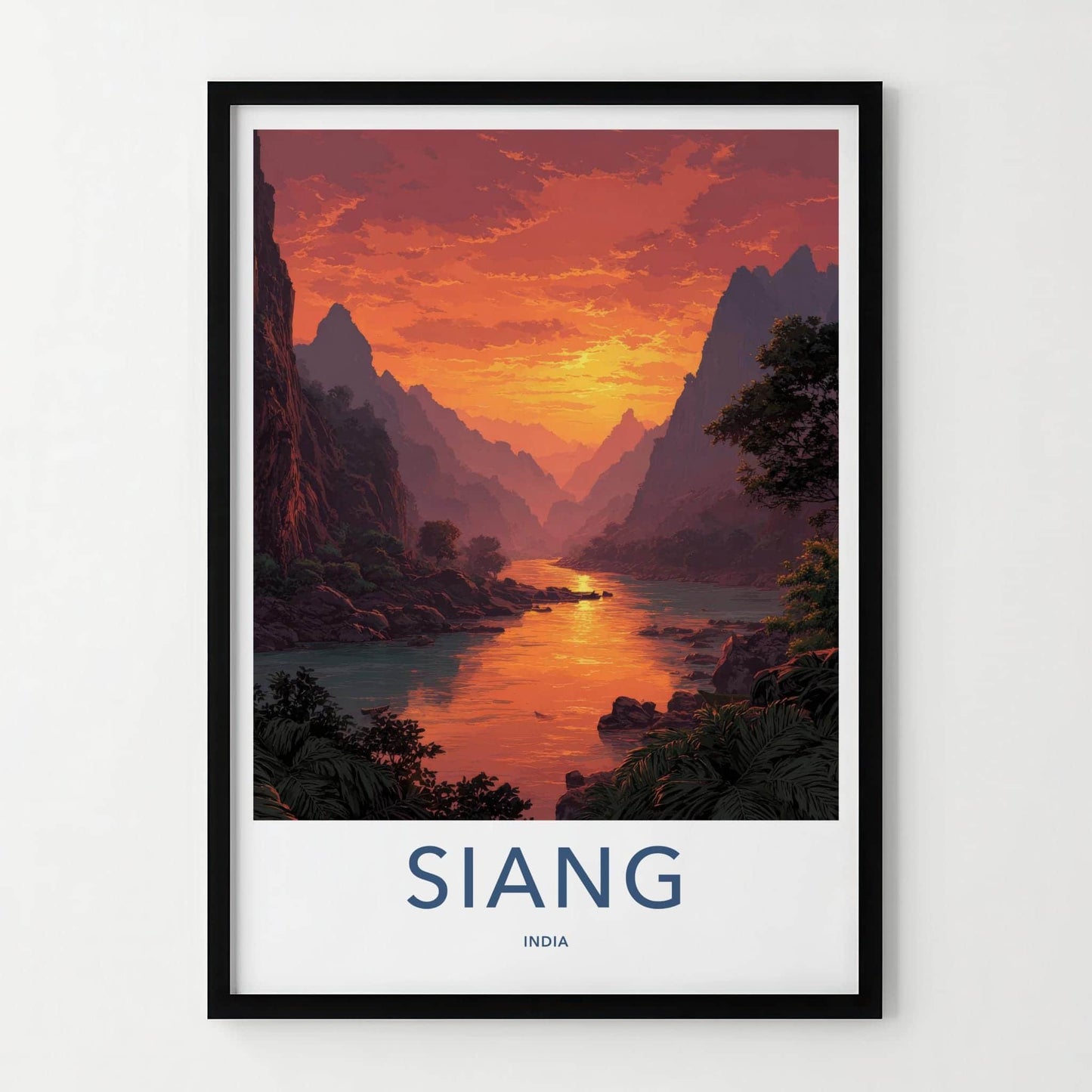 Siang Poster - India Fine Art - Arunachal Pradesh River Sunset View Gift