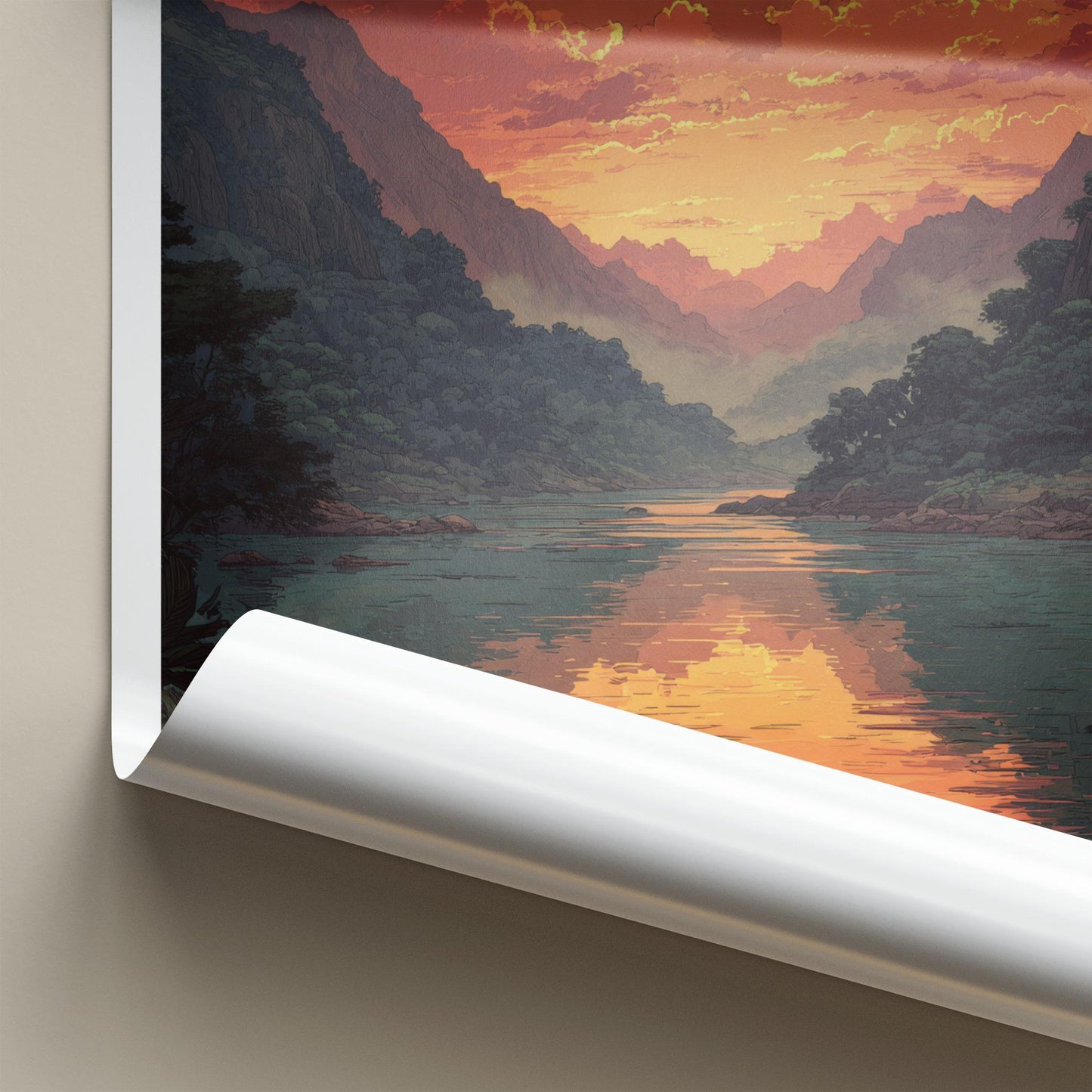 Siang Poster - India Travel Art - Arunachal Pradesh River Home Decor