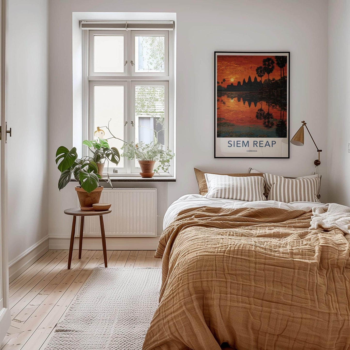 Siem Reap Poster - Cambodia Wall Art - Angkor Wat Sunset Reflection Home Decor