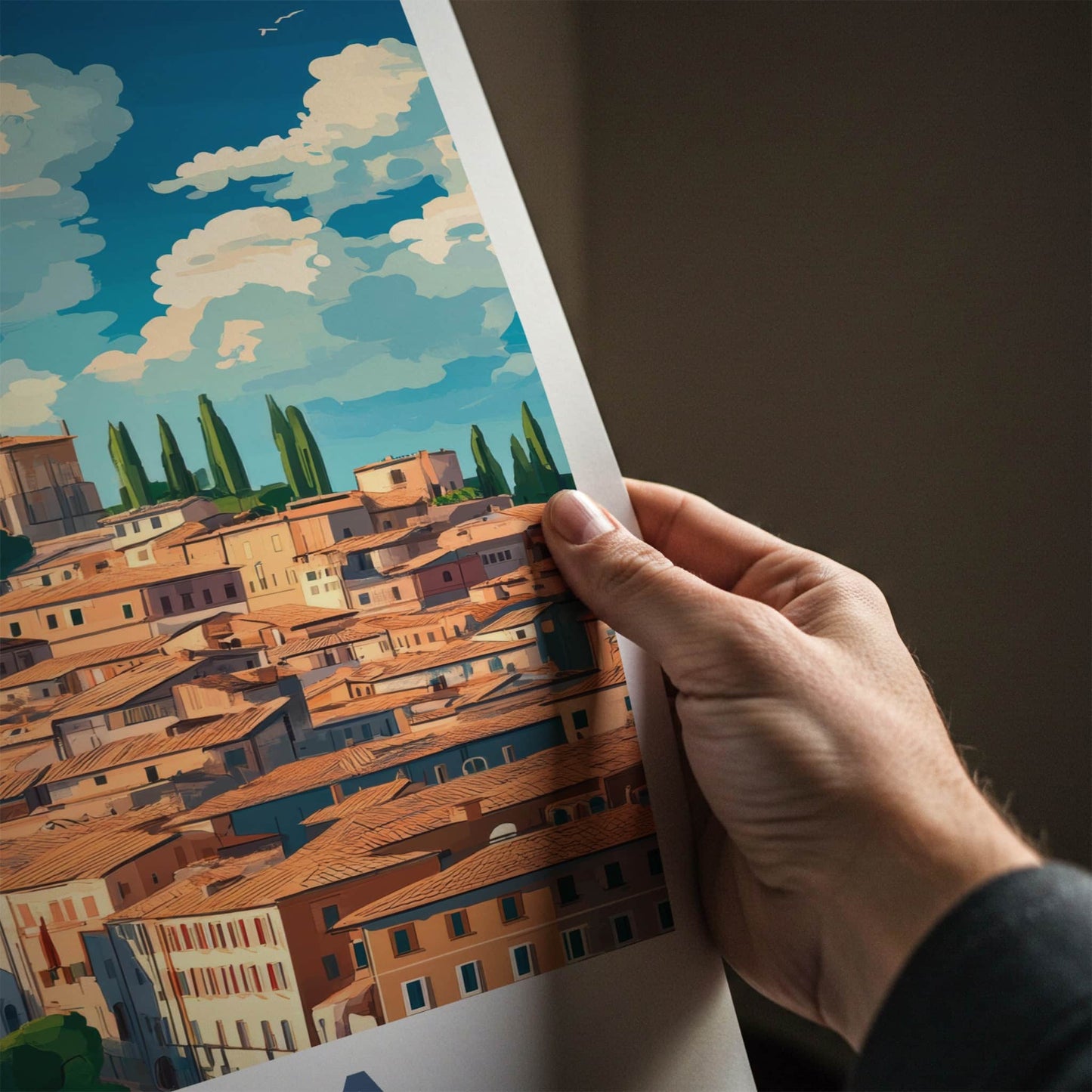 Siena Poster - Italy Framed Print - Vibrant Italian Cityscape Lounge Decor