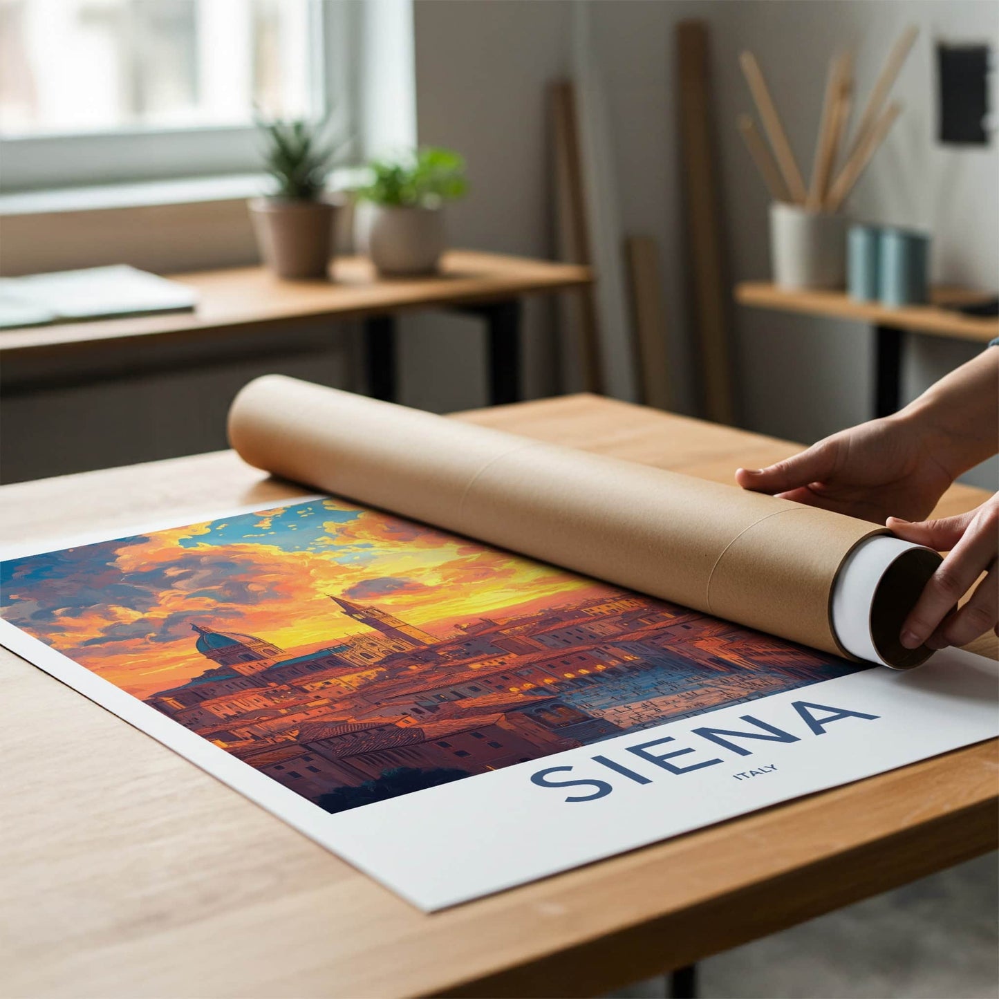 Siena Poster - Italy Travel Art - Historic City Sunset Home Decor
