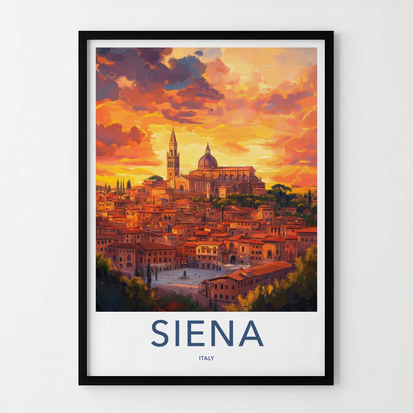 Siena Poster - Italy Wall Art - Vibrant Cityscape View Home Decor