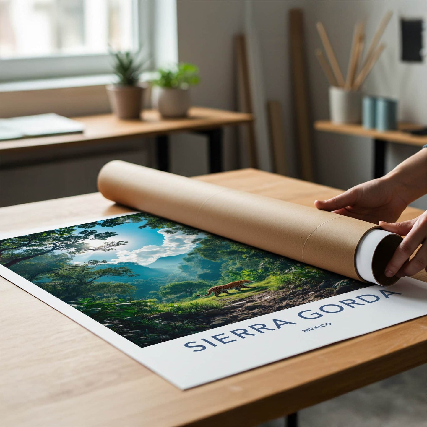 Sierra Gorda Poster - Mexico Travel Art - Jaguar Jungle Path Home Decor