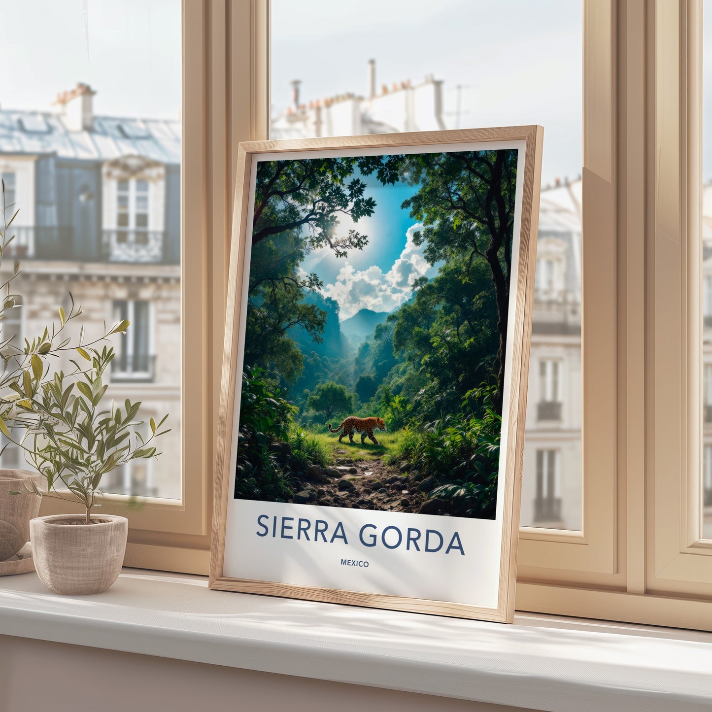 Sierra Gorda Poster - Mexico Travel Art - Jaguar Jungle Path Home Decor