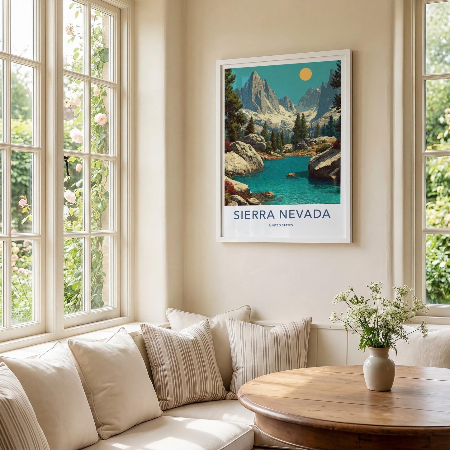 Sierra Nevada Poster - California Travel Art - Turquoise Lake Mountains Wall Decor