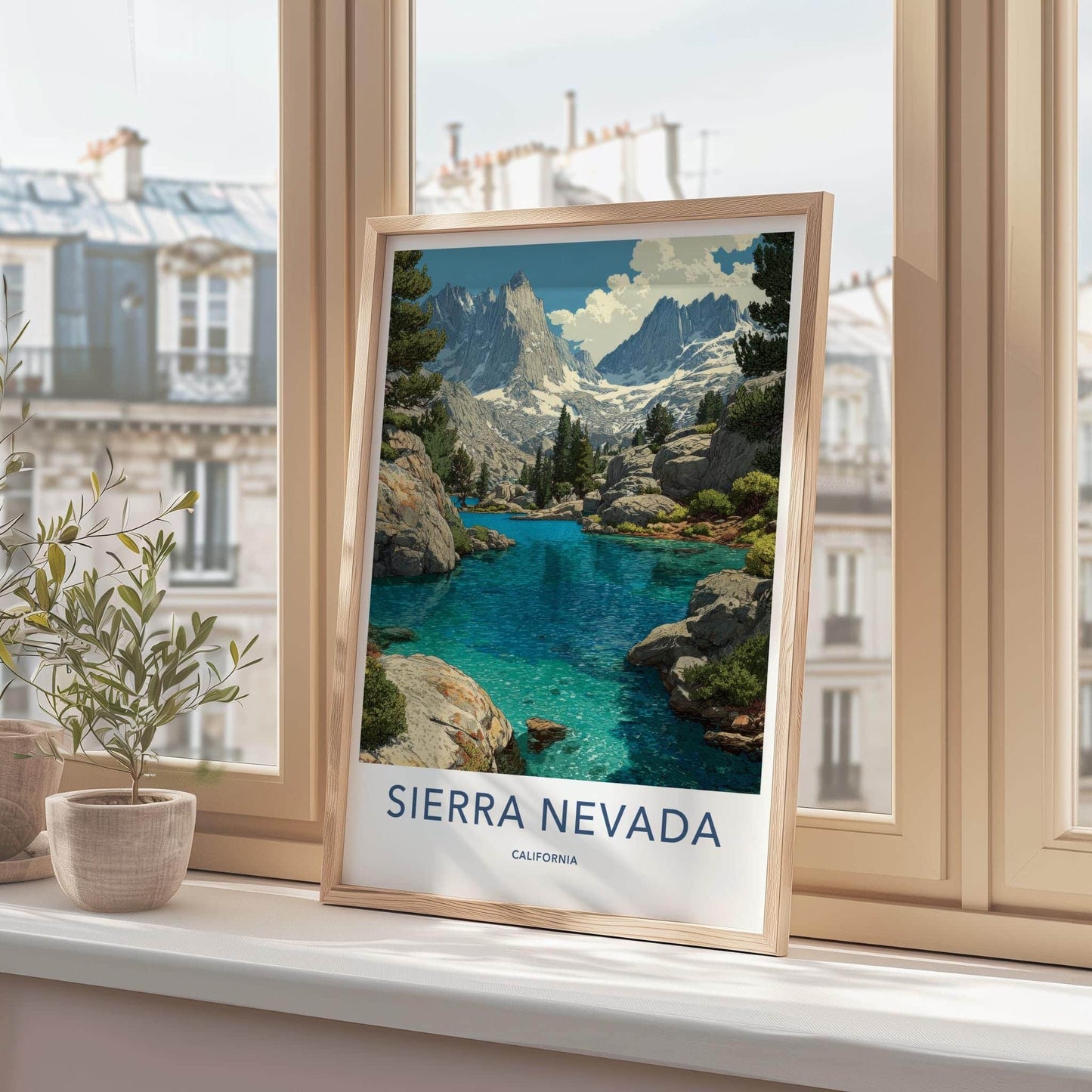 Sierra Nevada Poster - California Travel Art - Turquoise Lake Peaks Wall Decor