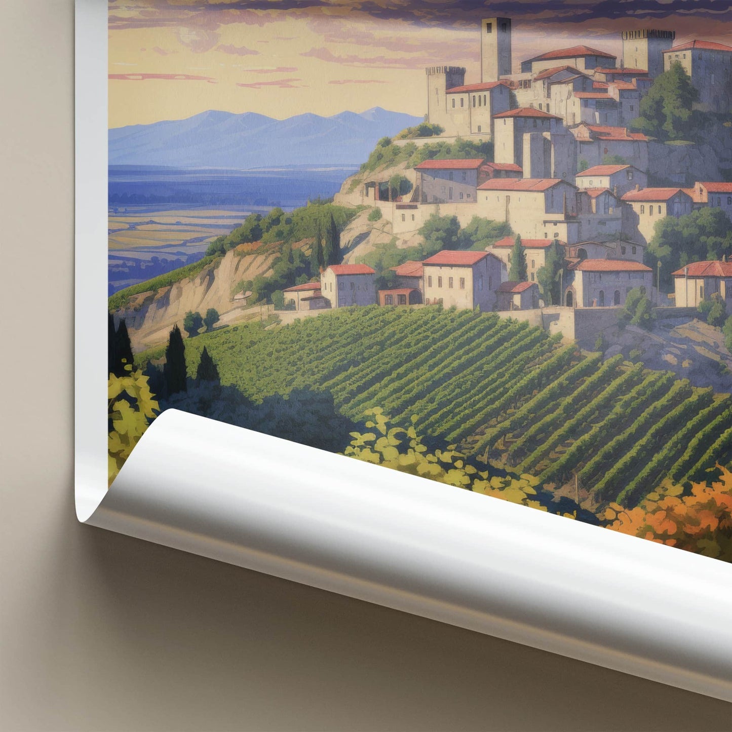Sighnaghi Poster - Georgia Travel Art - Hilltop Village Vineyards Home Decor