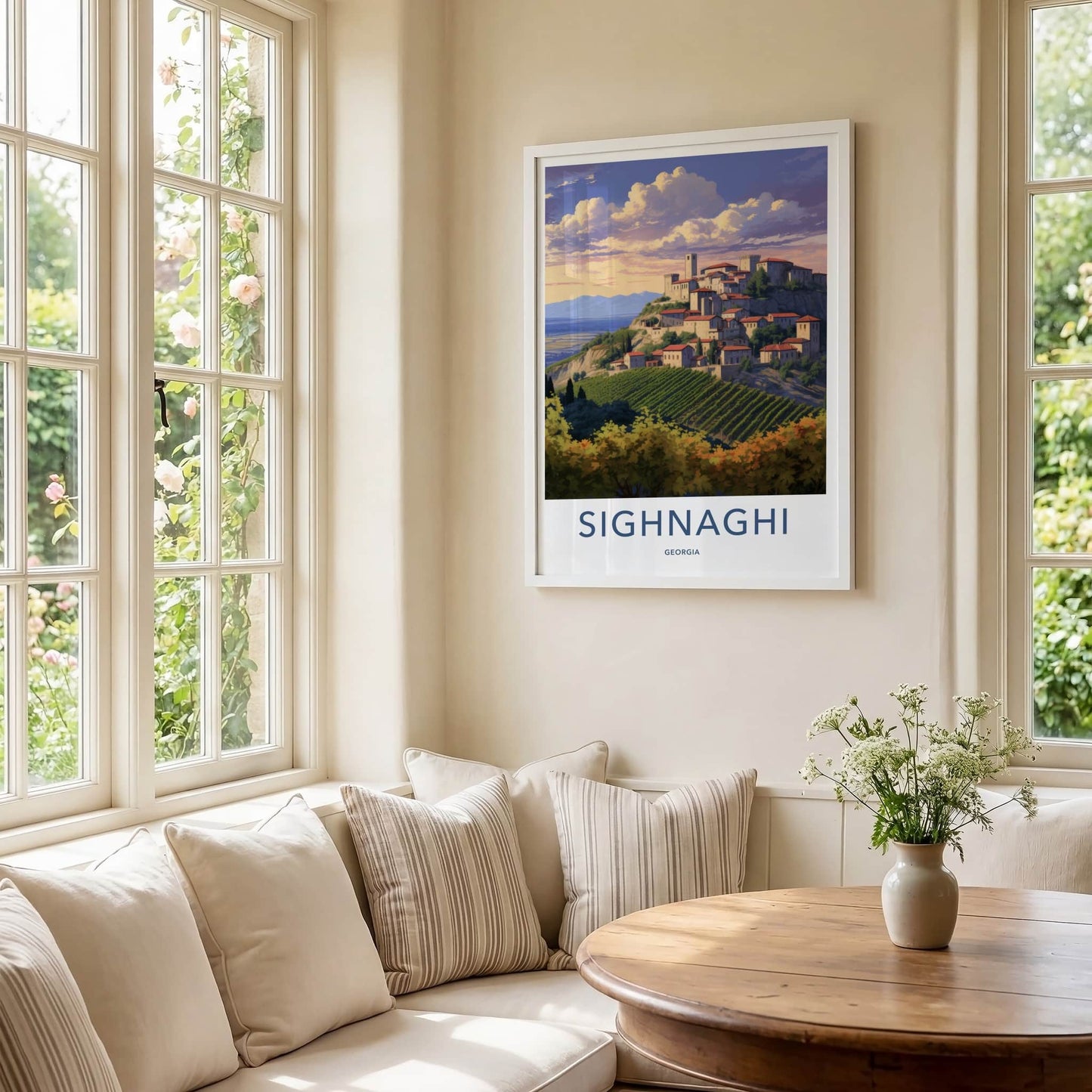 Sighnaghi Poster - Georgia Travel Art - Hilltop Village Vineyards Home Decor