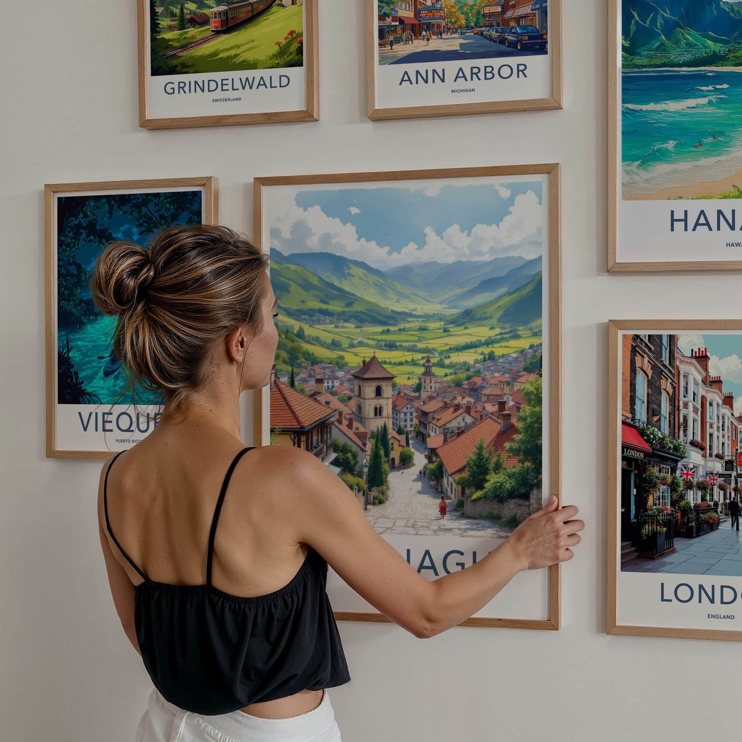 Sighnaghi Poster - Georgia Travel Art - Historic Hillside Town Home Decor