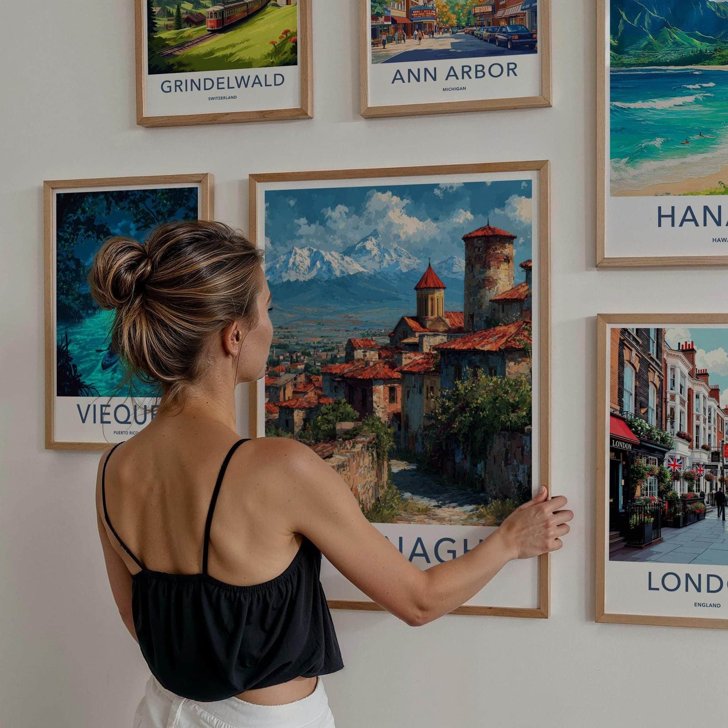 Sighnaghi Poster - Georgia Travel Art - Mountain View Village Wall Decor