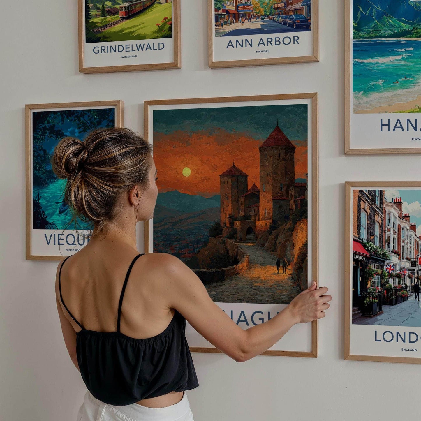 Sighnaghi Poster - Georgia Travel Art - Orange Sky Fortress Home Decor