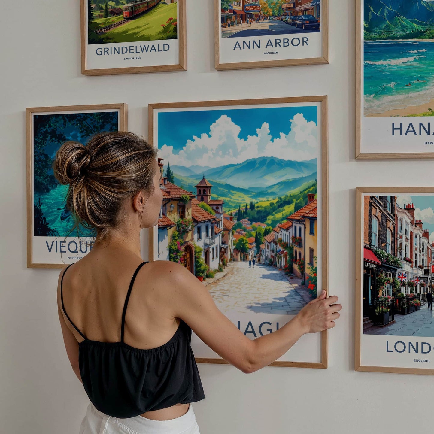 Sighnaghi Poster - Georgia Travel Art - Quaint Hillside Town Home Decor