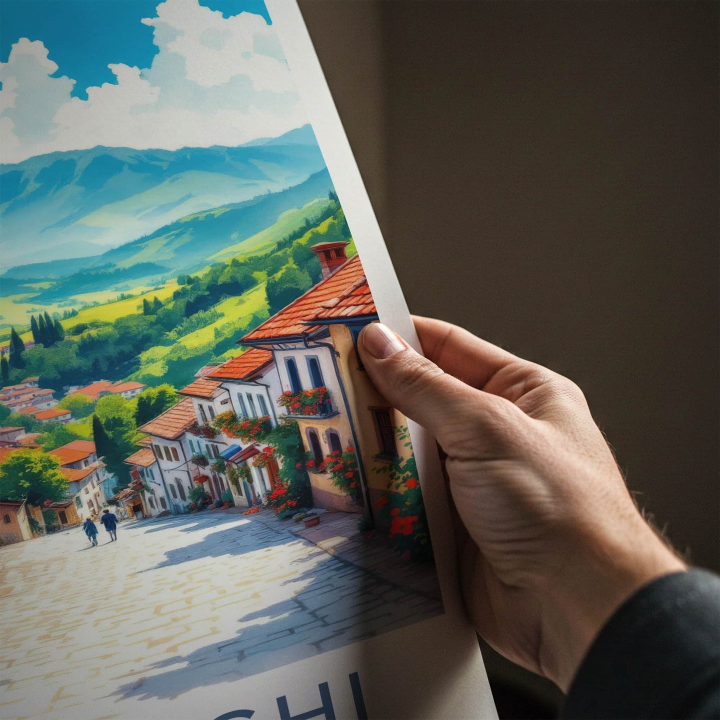 Sighnaghi Poster - Georgia Travel Art - Quaint Hillside Town Home Decor