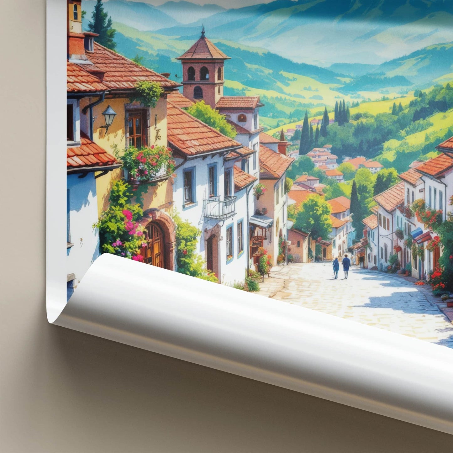 Sighnaghi Poster - Georgia Travel Art - Quaint Hillside Town Home Decor