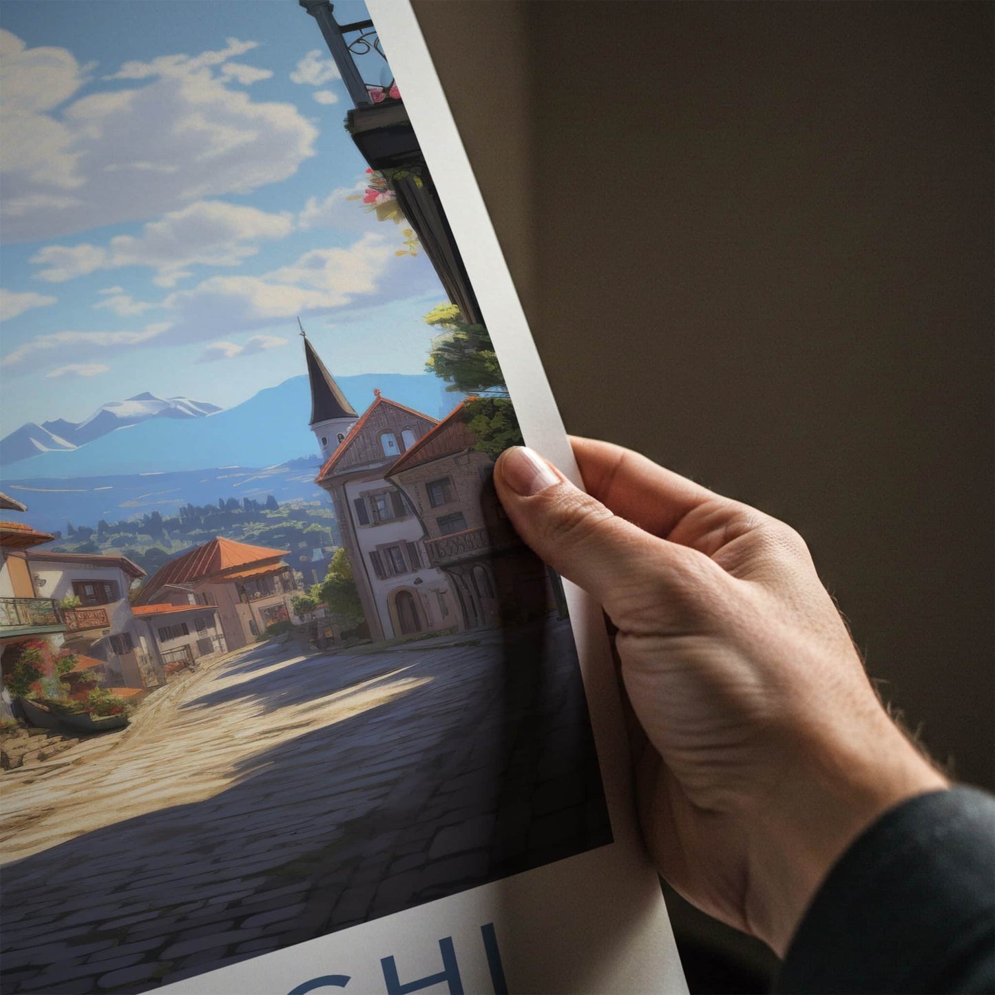 Sighnaghi Poster - Georgia Travel Art - Village Street Mountain Home Decor