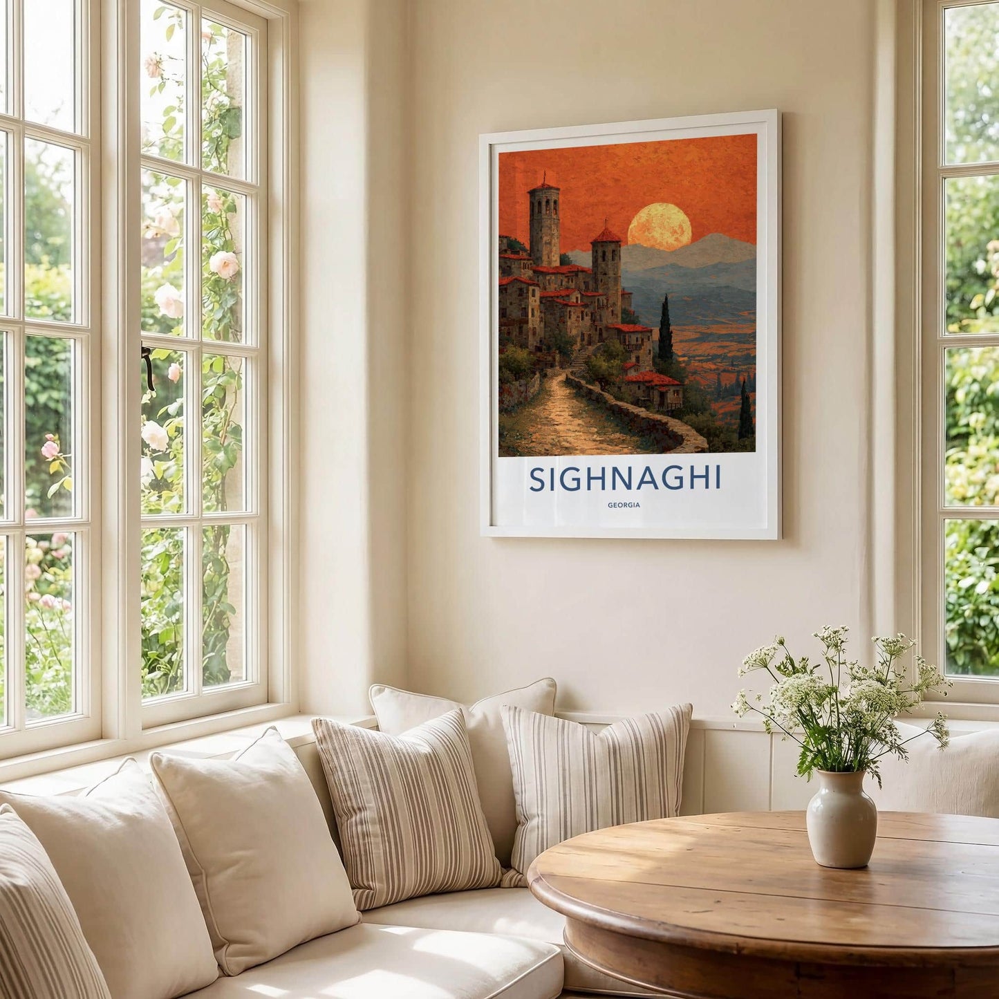 Sighnaghi Poster - Georgia Travel Print - Old World Village Lounge Decor