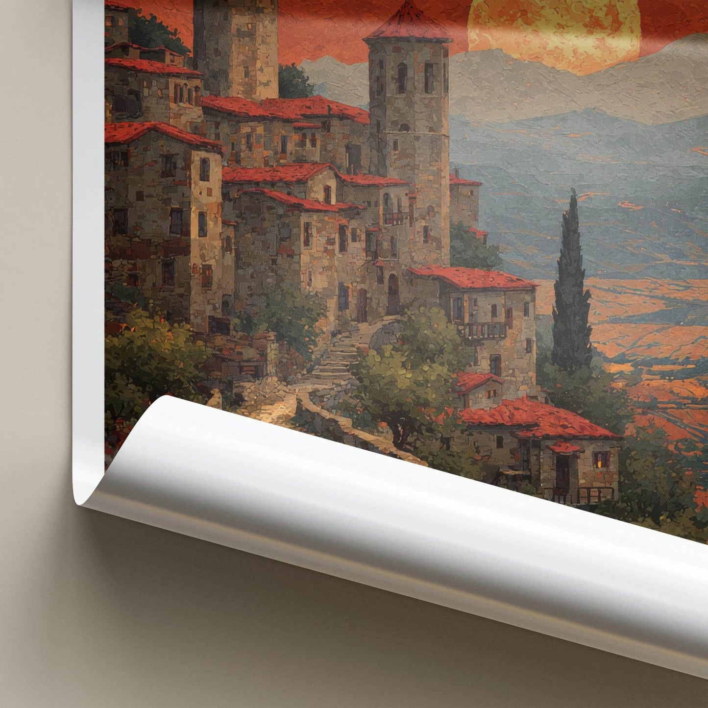 Sighnaghi Poster - Georgia Travel Print - Old World Village Lounge Decor