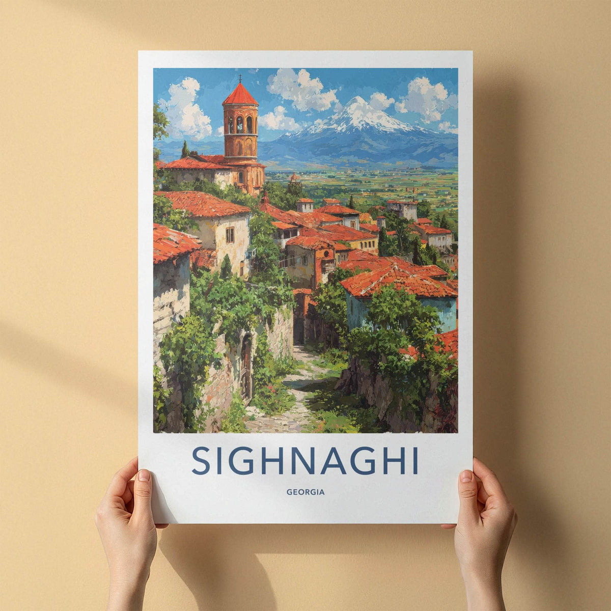Sighnaghi Poster - Georgia Village Rooftops Fine Art Home Decor