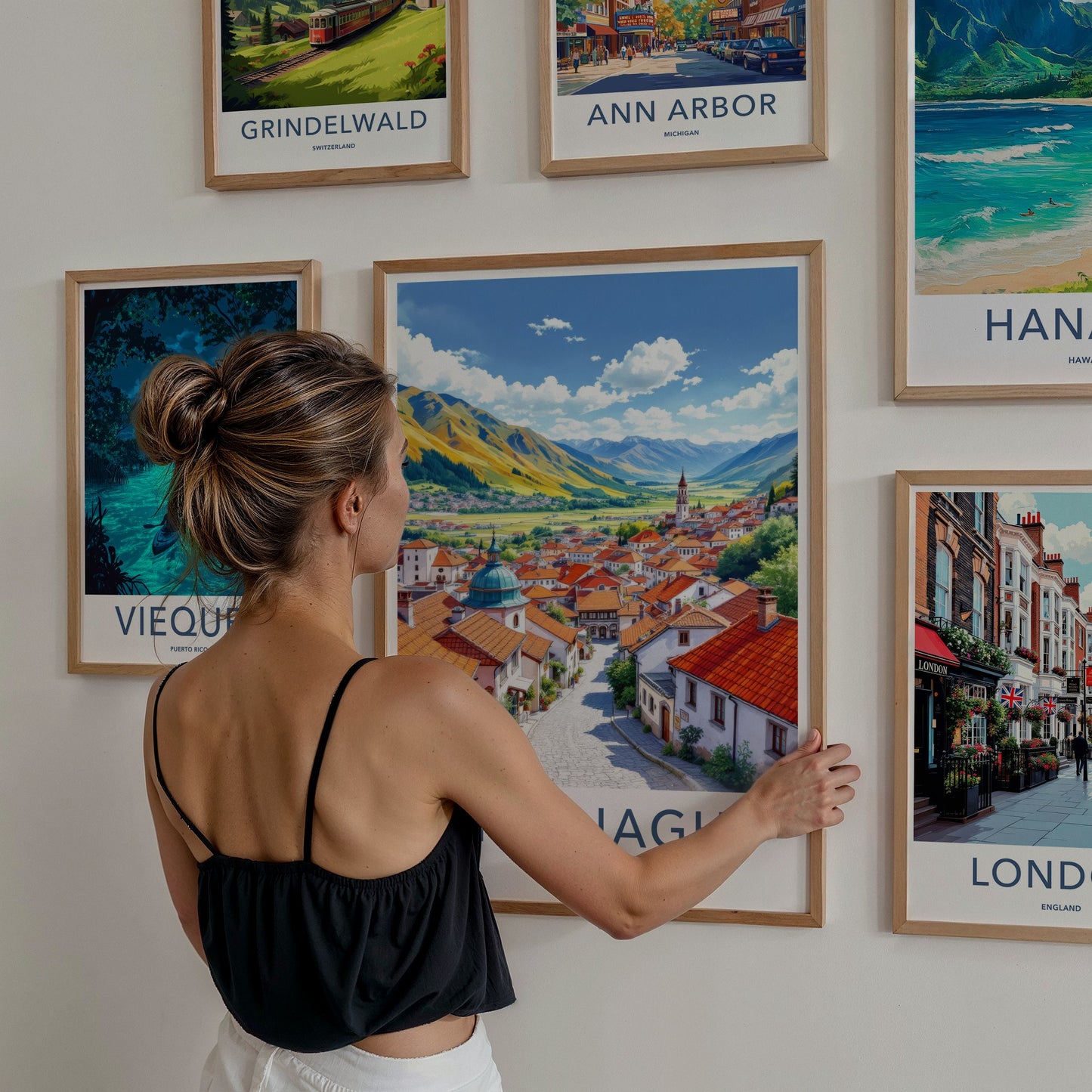 Sighnaghi Poster - Georgia Wall Art - Bright Mountain Village Home Decor