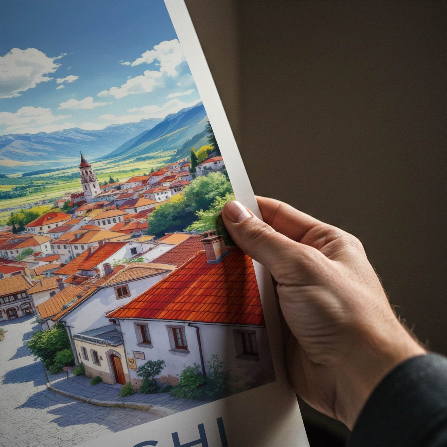 Sighnaghi Poster - Georgia Wall Art - Bright Mountain Village Home Decor