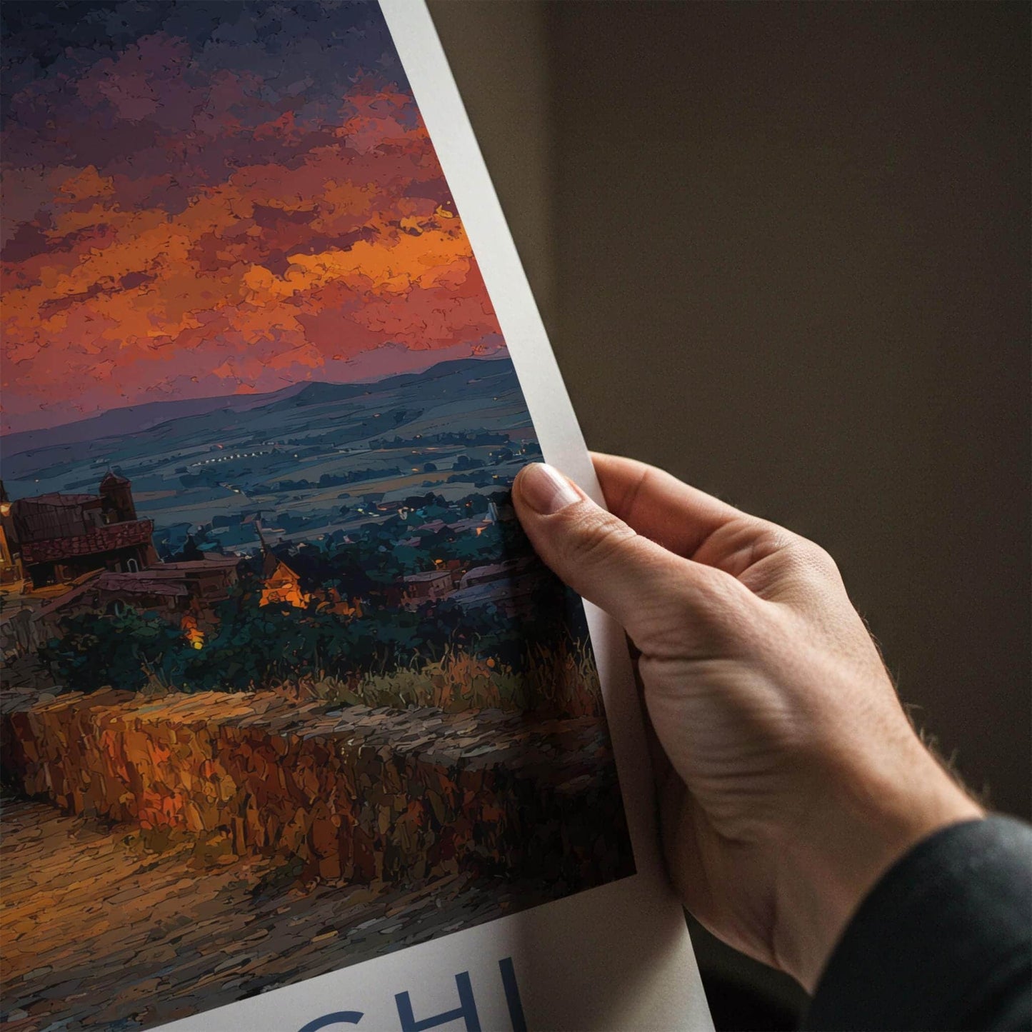 SIGHNAGHI Poster - Georgia Wall Art - Historic Town Sunset Home Decor