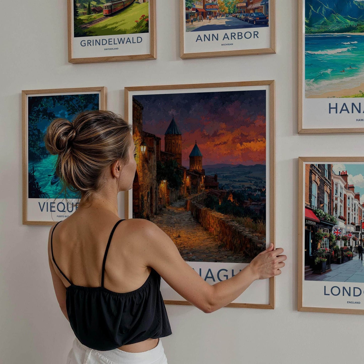 SIGHNAGHI Poster - Georgia Wall Art - Historic Town Sunset Home Decor