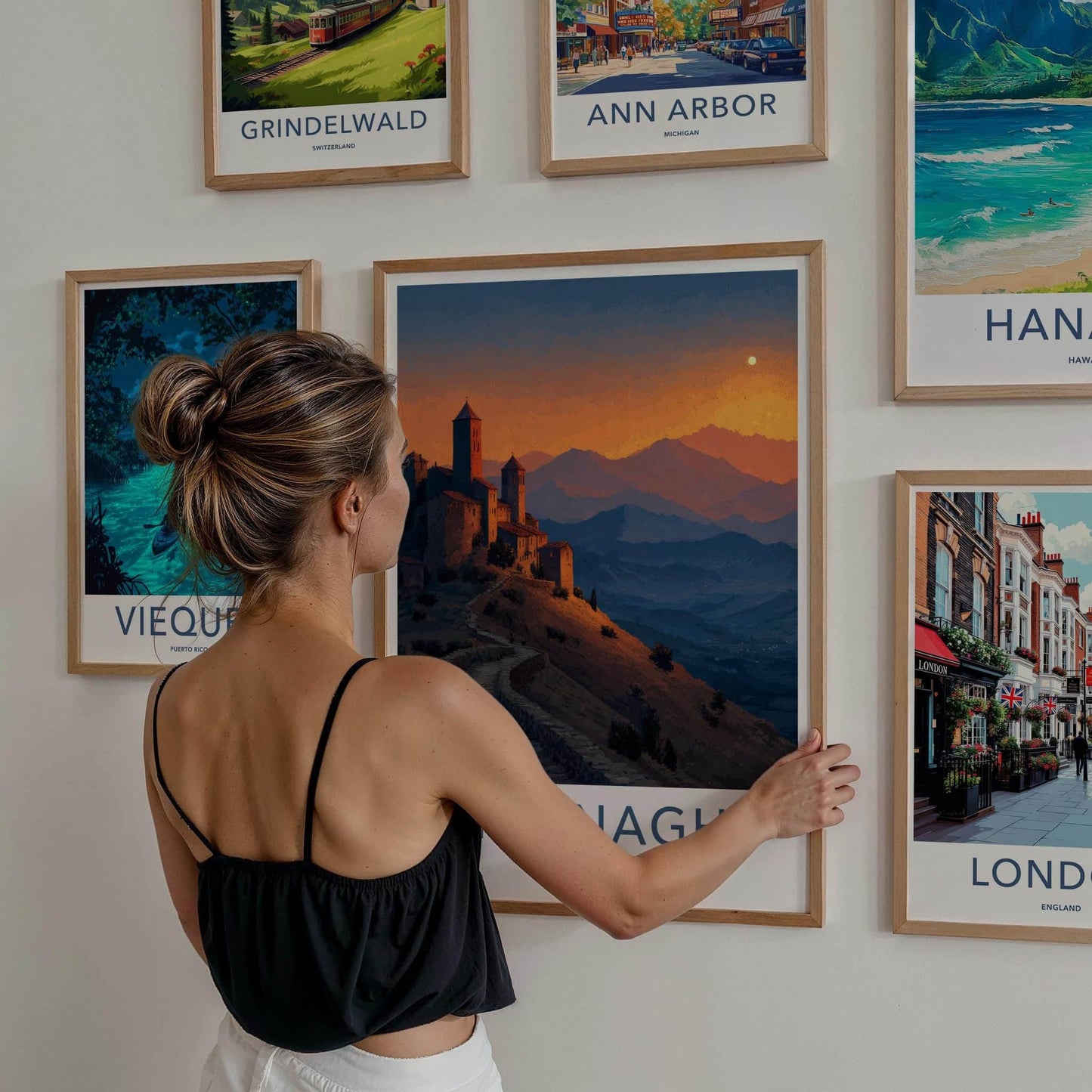 Sighnaghi Poster - Georgia Wall Art - Mountain Sunset Fortress Home Decor