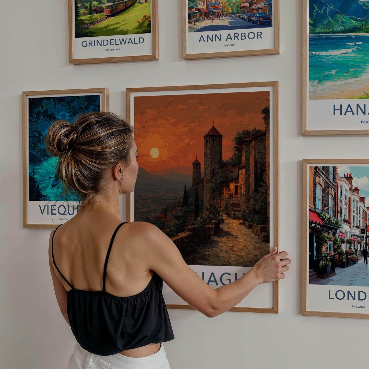 Sighnaghi Poster - Georgia Wall Art - Sunset Fortified City Home Decor